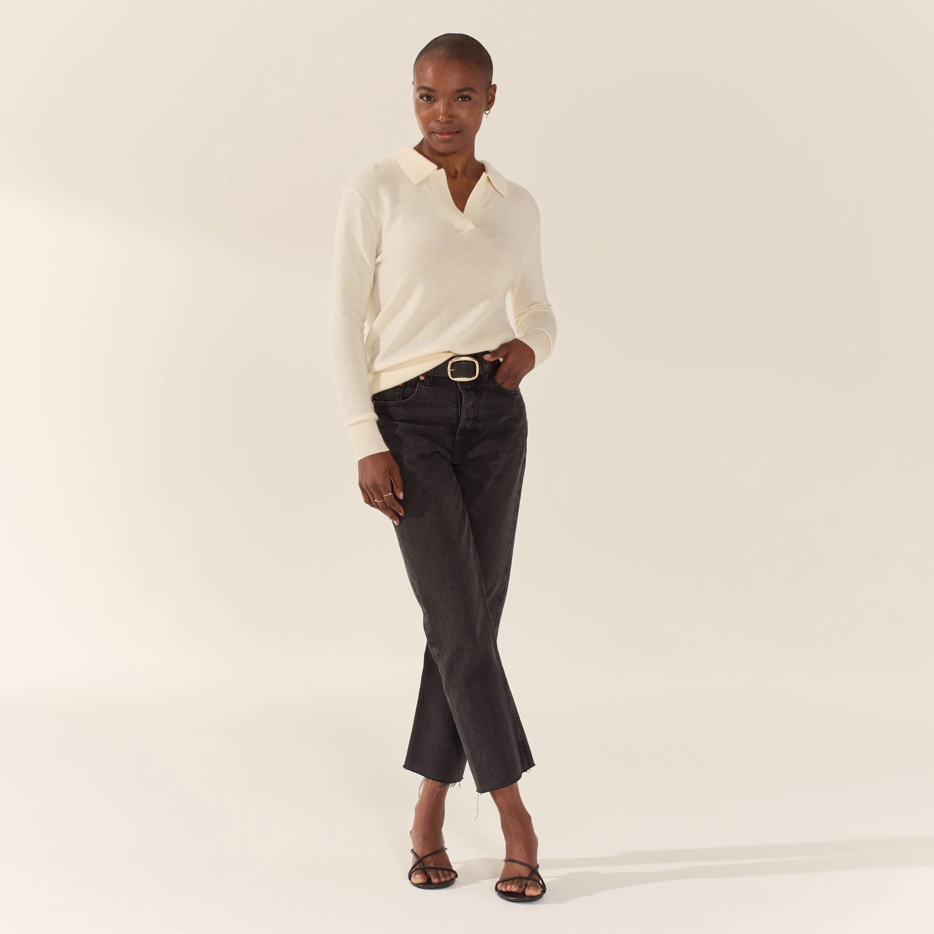 Camila Airy Cashmere Collared Sweater - Image 17