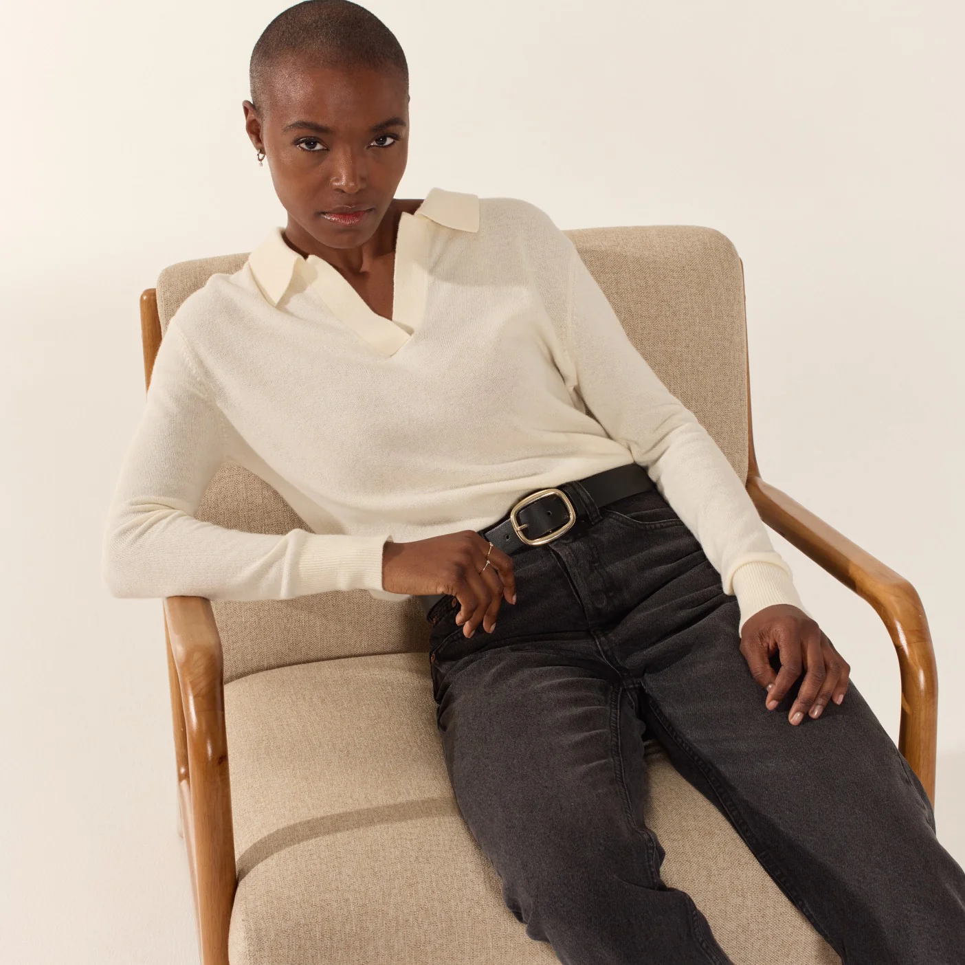 Camila Airy Cashmere Collared Sweater - Image 20