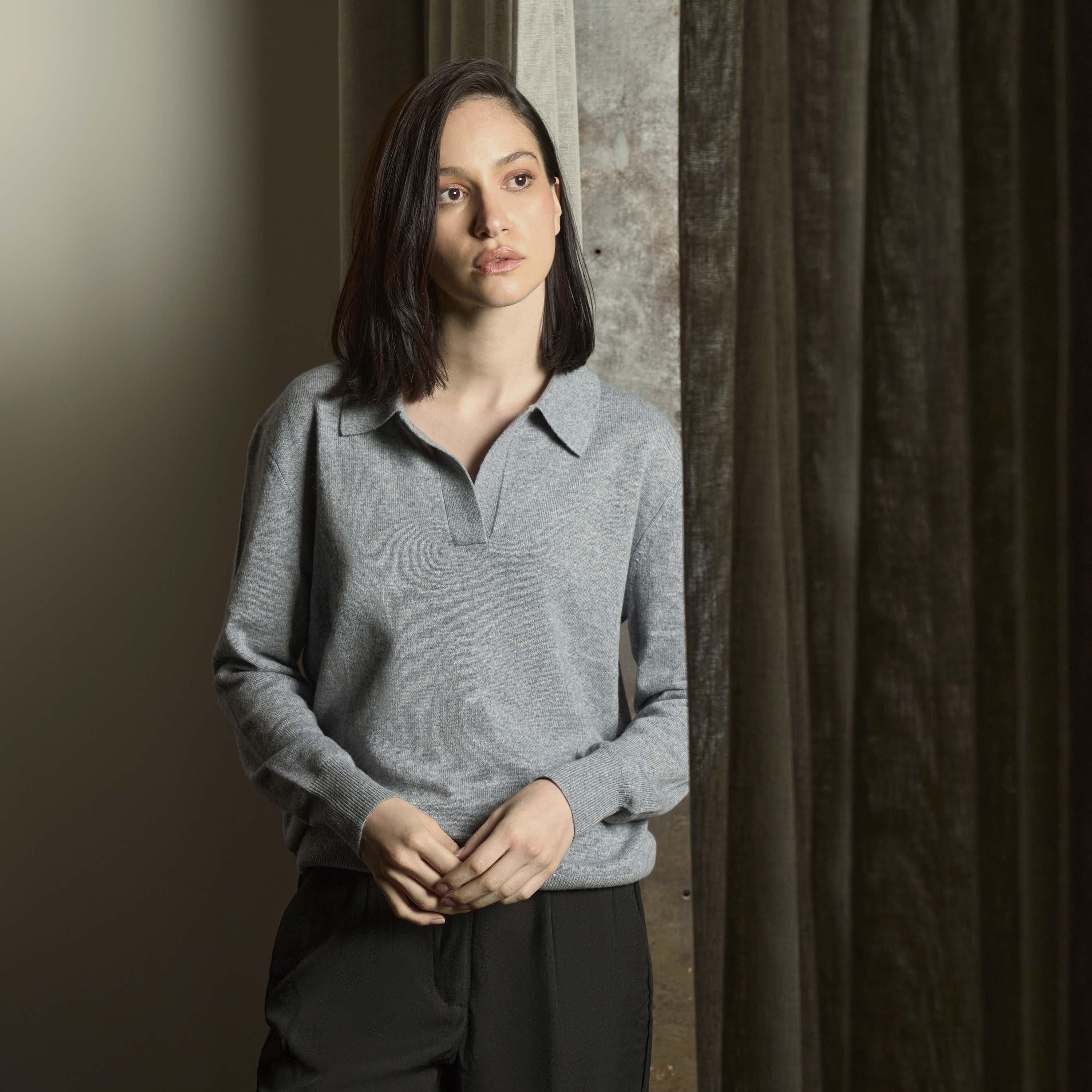 Camila Airy Cashmere Collared Sweater - Image 21