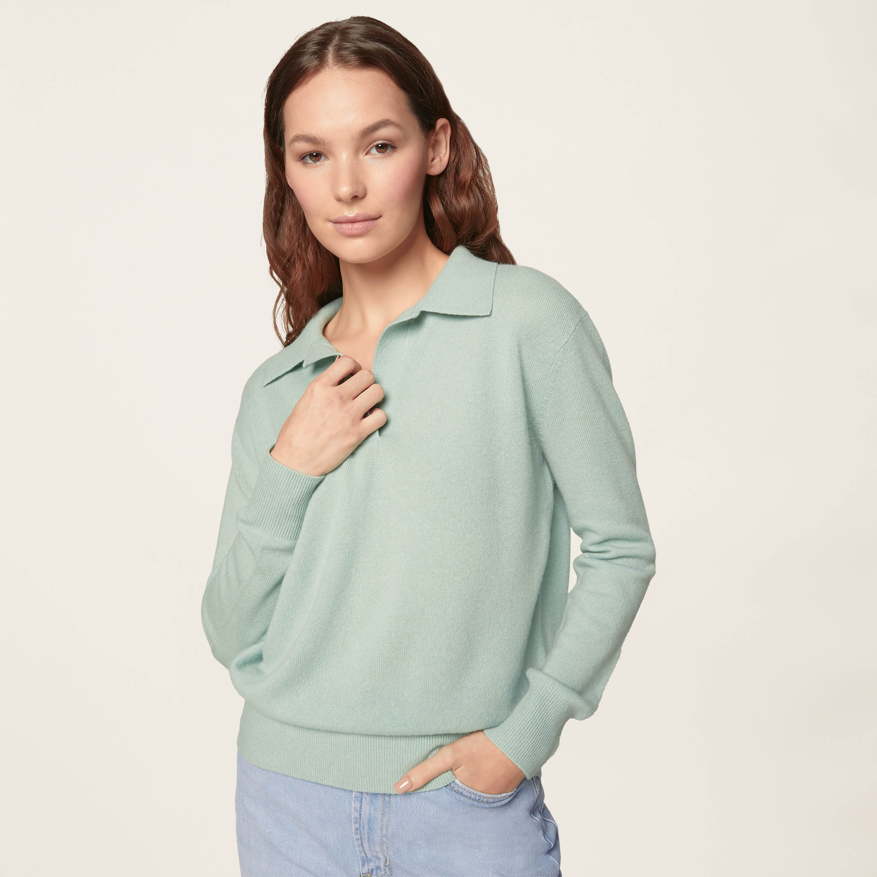 Camila Airy Cashmere Collared Sweater - Image 22