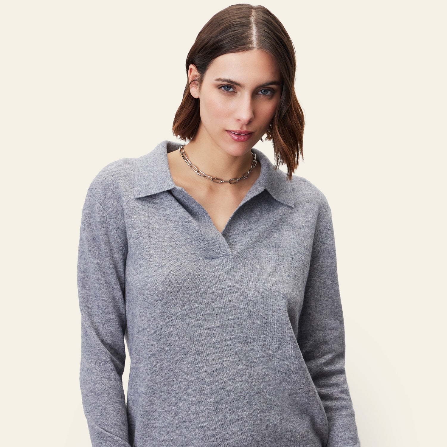 Camila Airy Cashmere Collared Sweater - Image 26