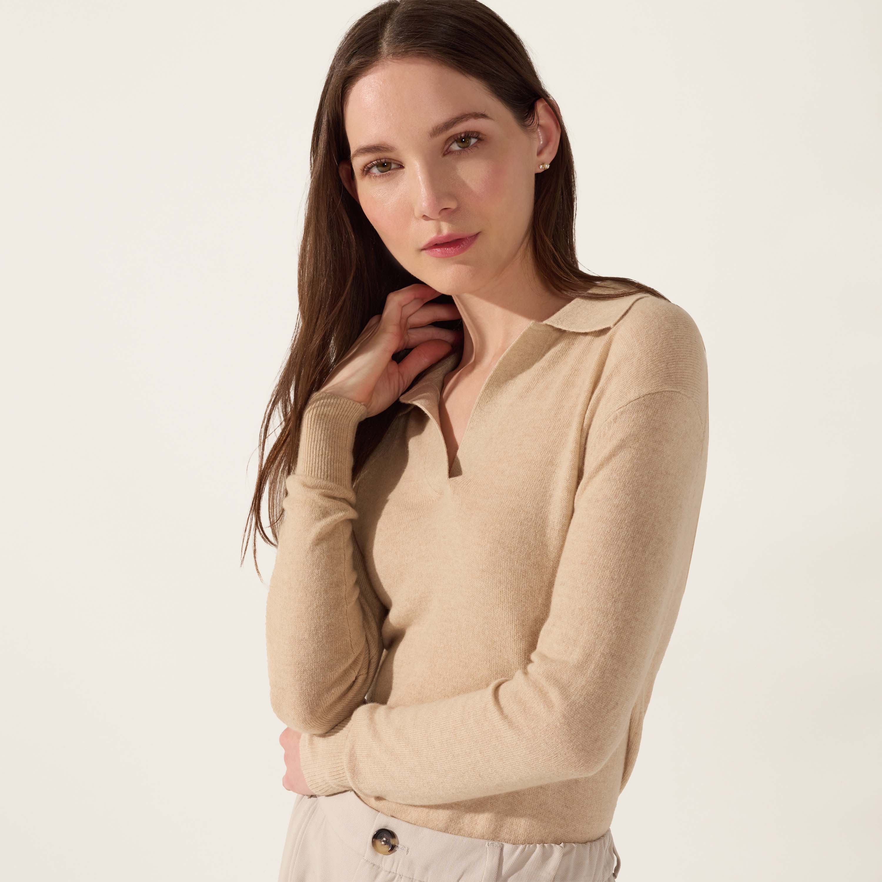 Camila Airy Cashmere Collared Sweater - Image 32