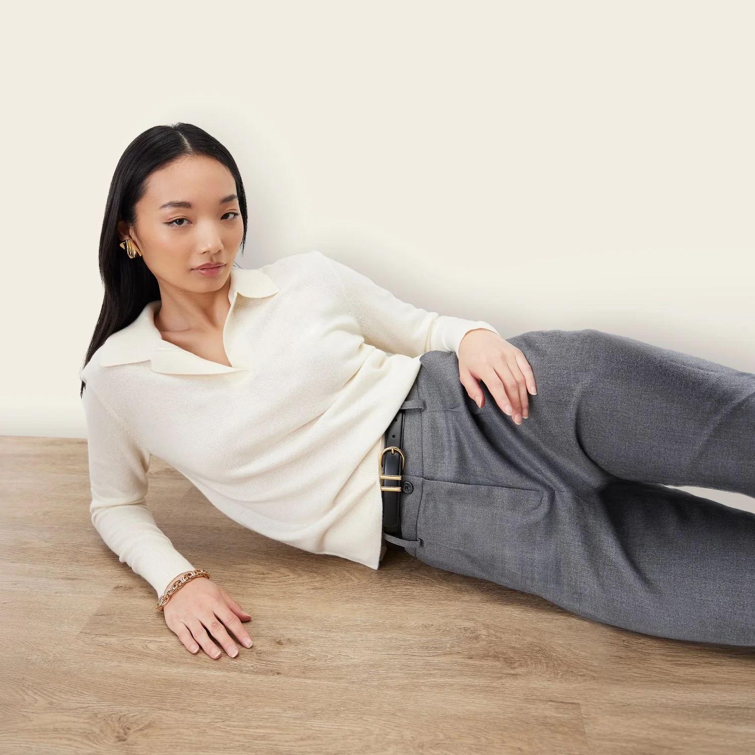 Camila Airy Cashmere Collared Sweater - Image 39