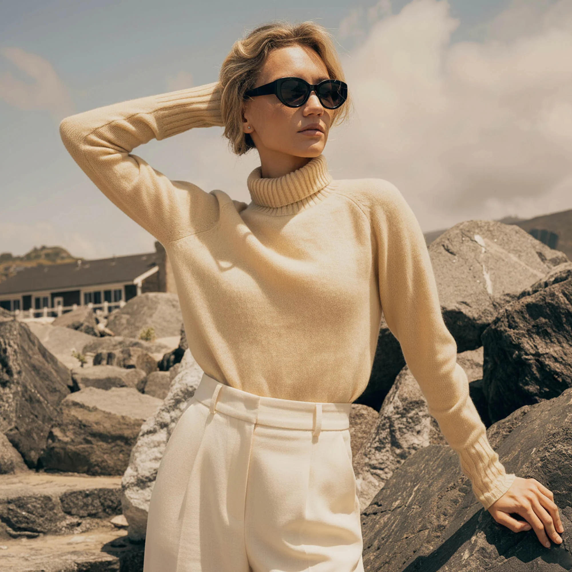 Emma Cashmere Relaxed Turtleneck Sweater - Image 115