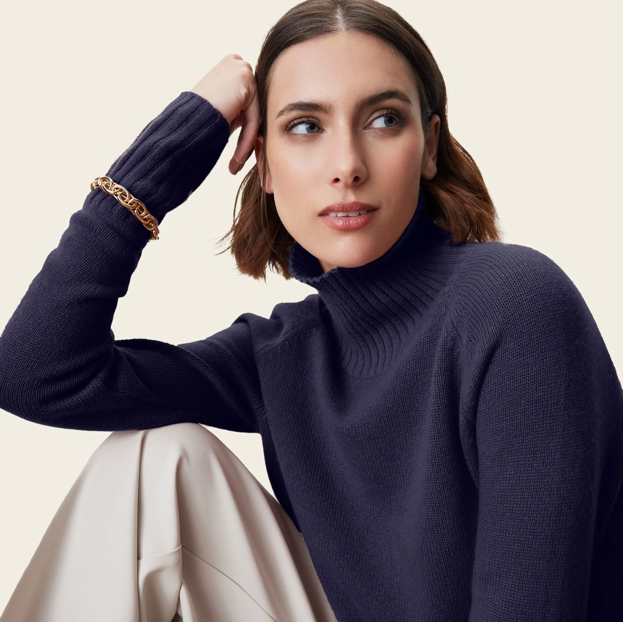 Emma Cashmere Relaxed Turtleneck Sweater - Image 50