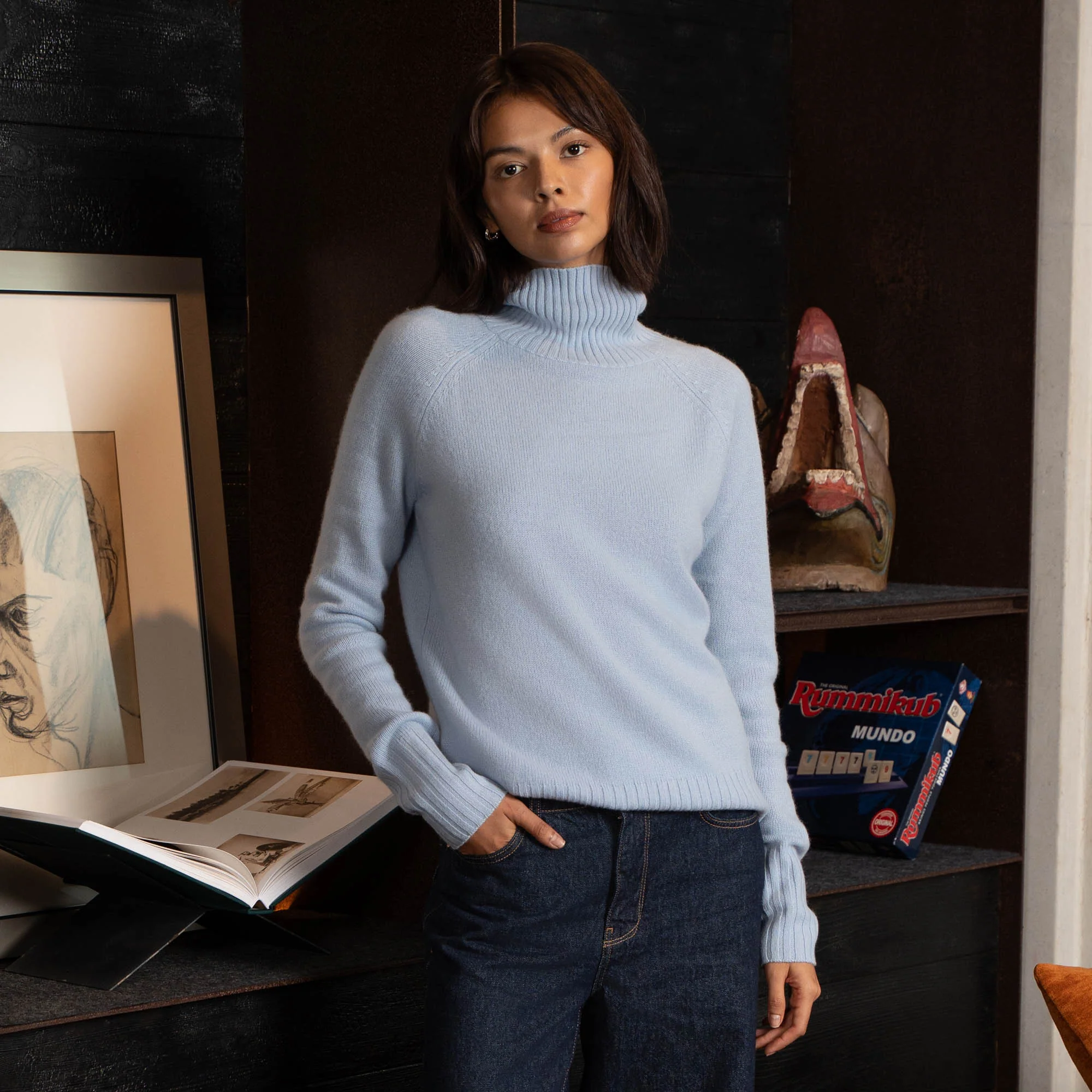 Emma Cashmere Relaxed Turtleneck Sweater - Image 91