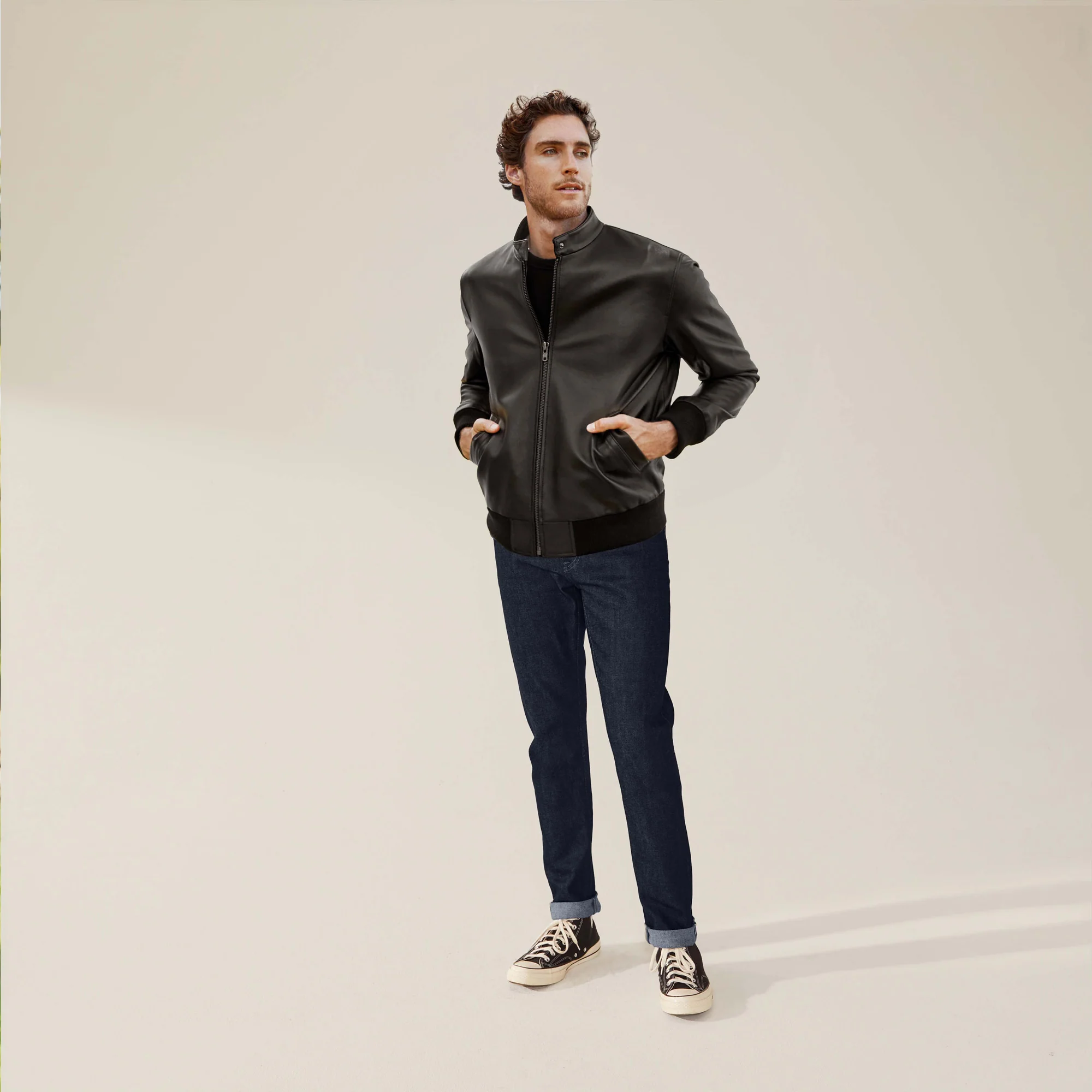 Chase Lambskin Leather Bomber Jacket - Image 10