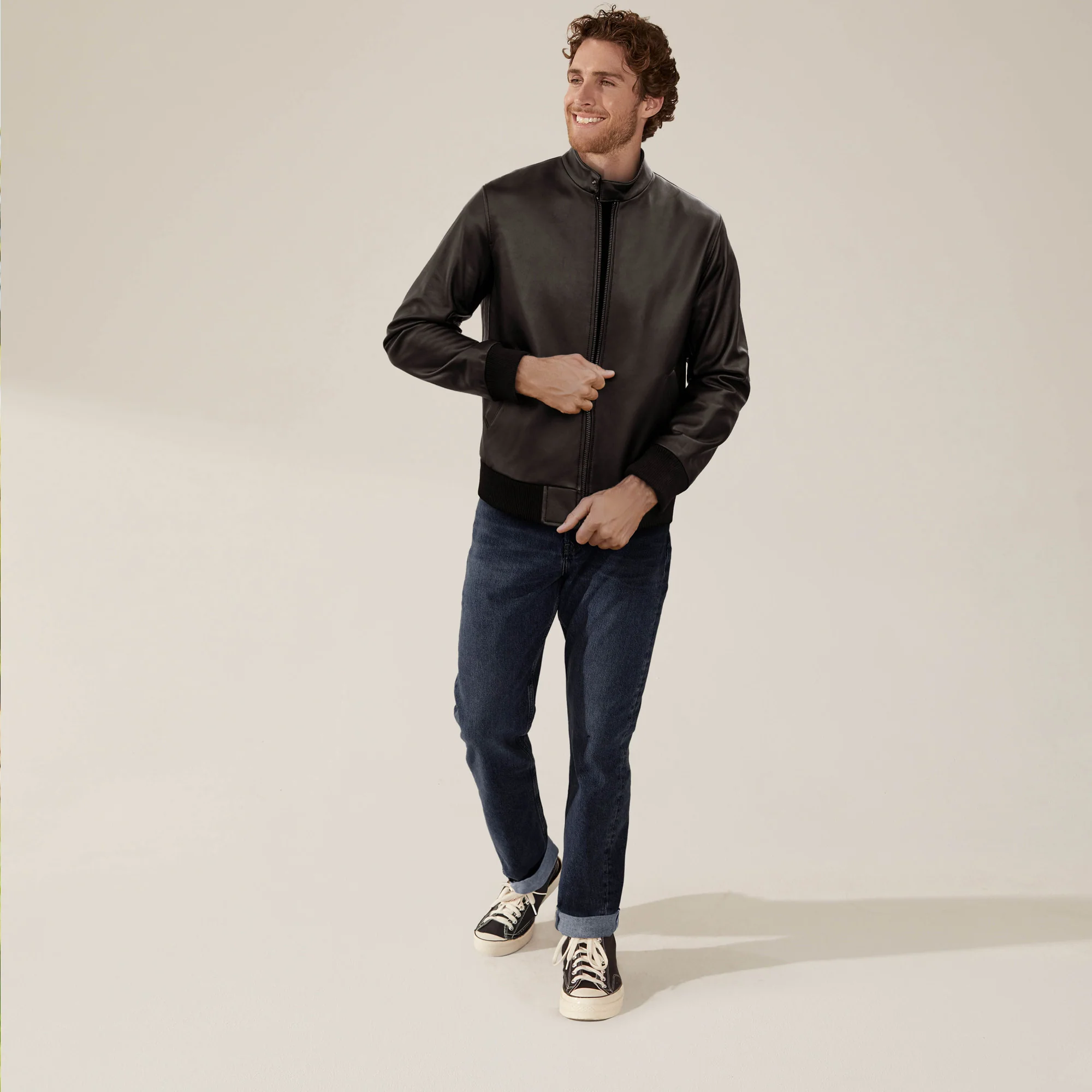 Chase Lambskin Leather Bomber Jacket - Image 11
