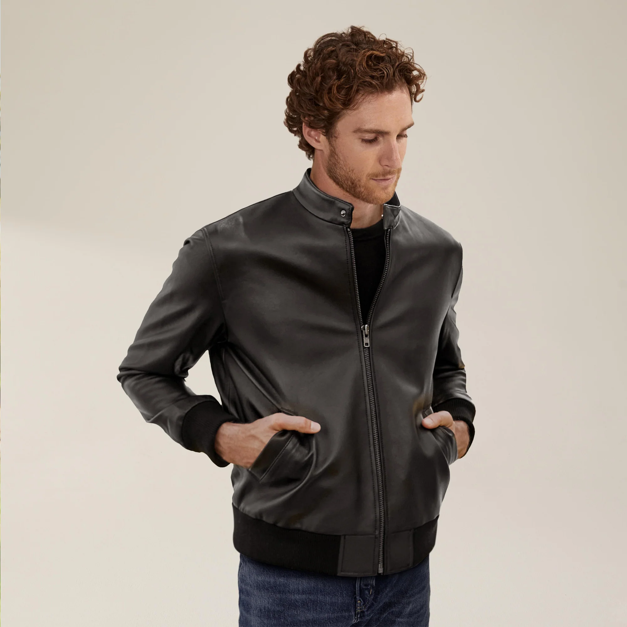 Chase Lambskin Leather Bomber Jacket - Image 12