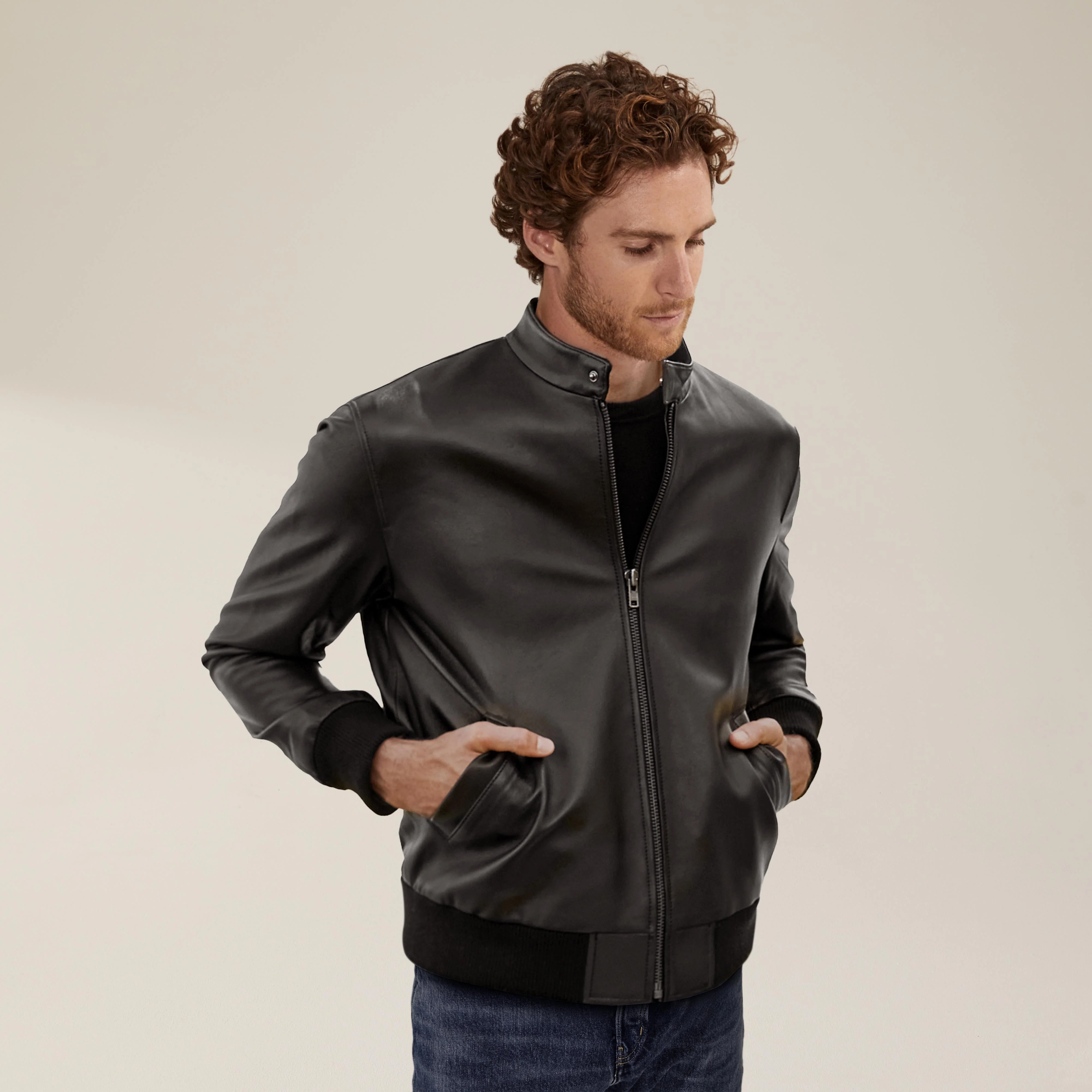 Chase Lambskin Leather Bomber Jacket - Image 5
