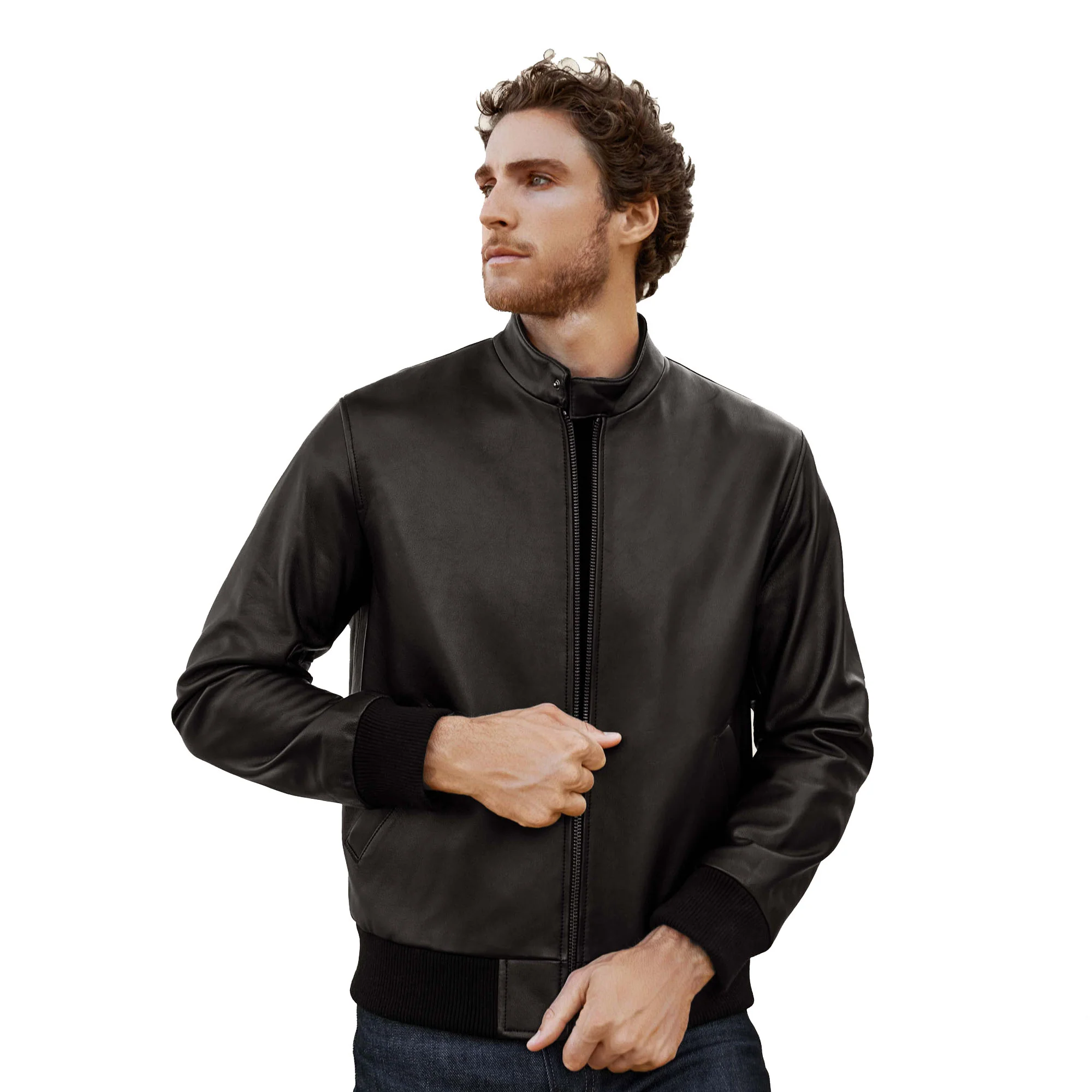 Chase Lambskin Leather Bomber Jacket - Image 7