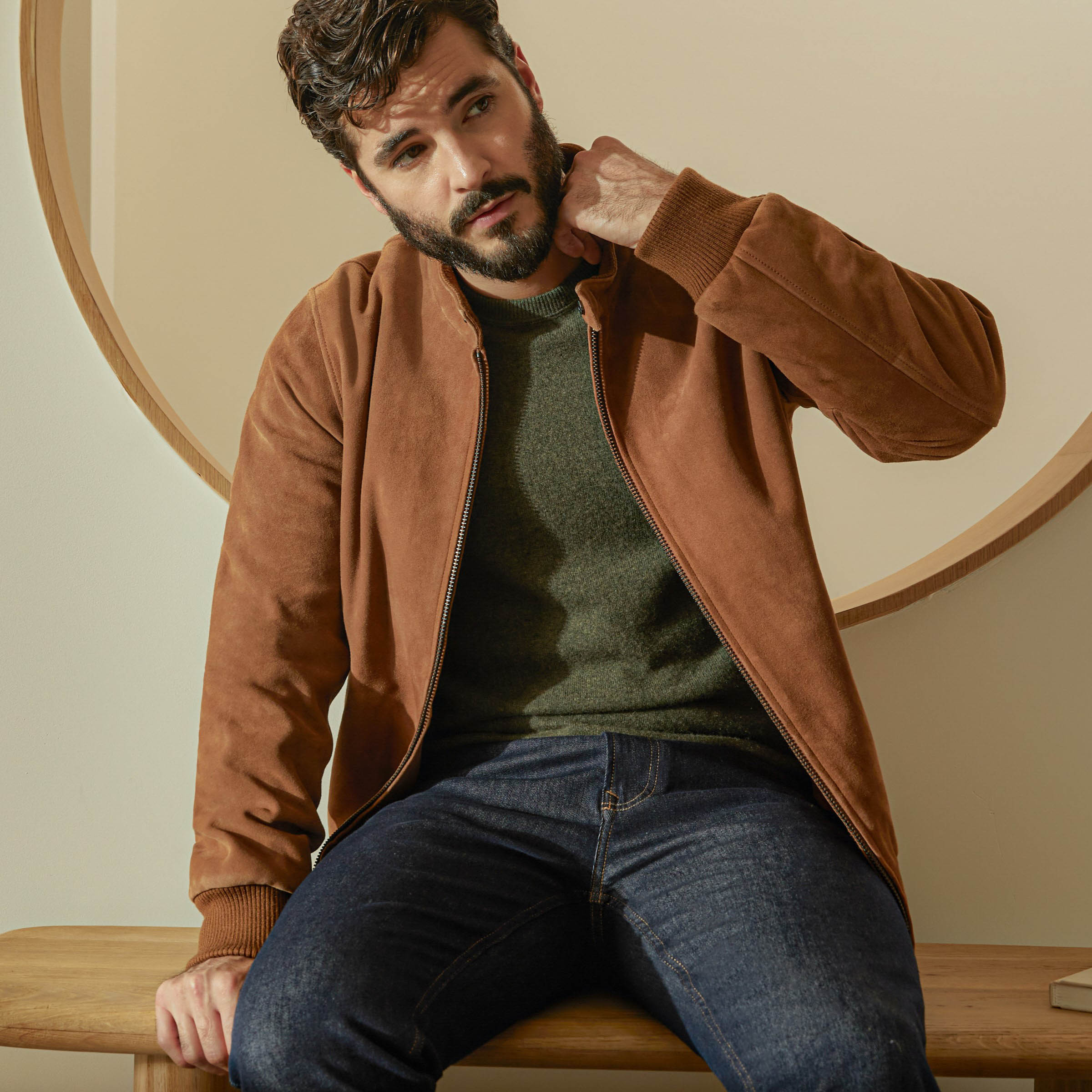 Chase Suede Bomber Jacket - Image 16