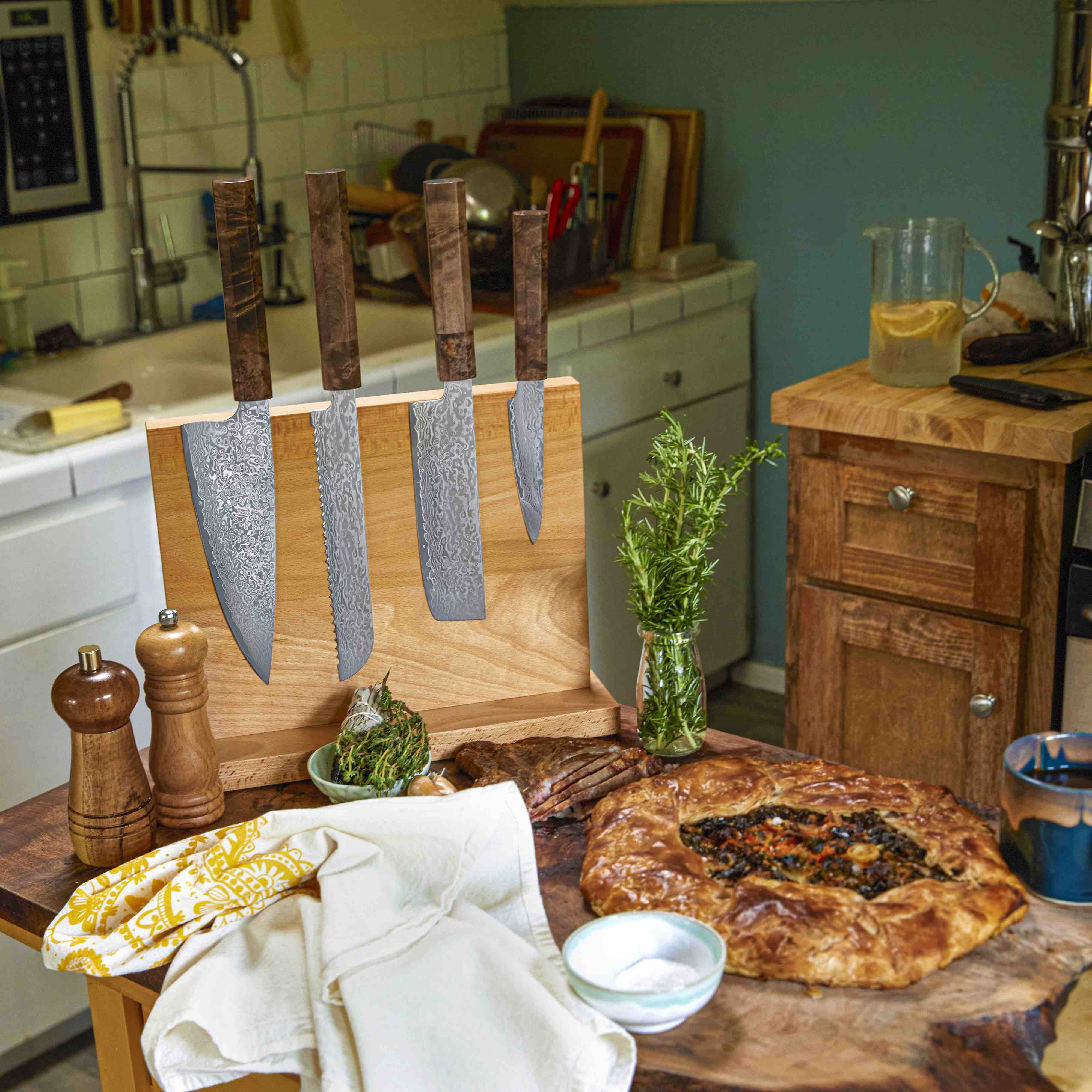 European Beech Wood Magnetic Knife Block - Image 5