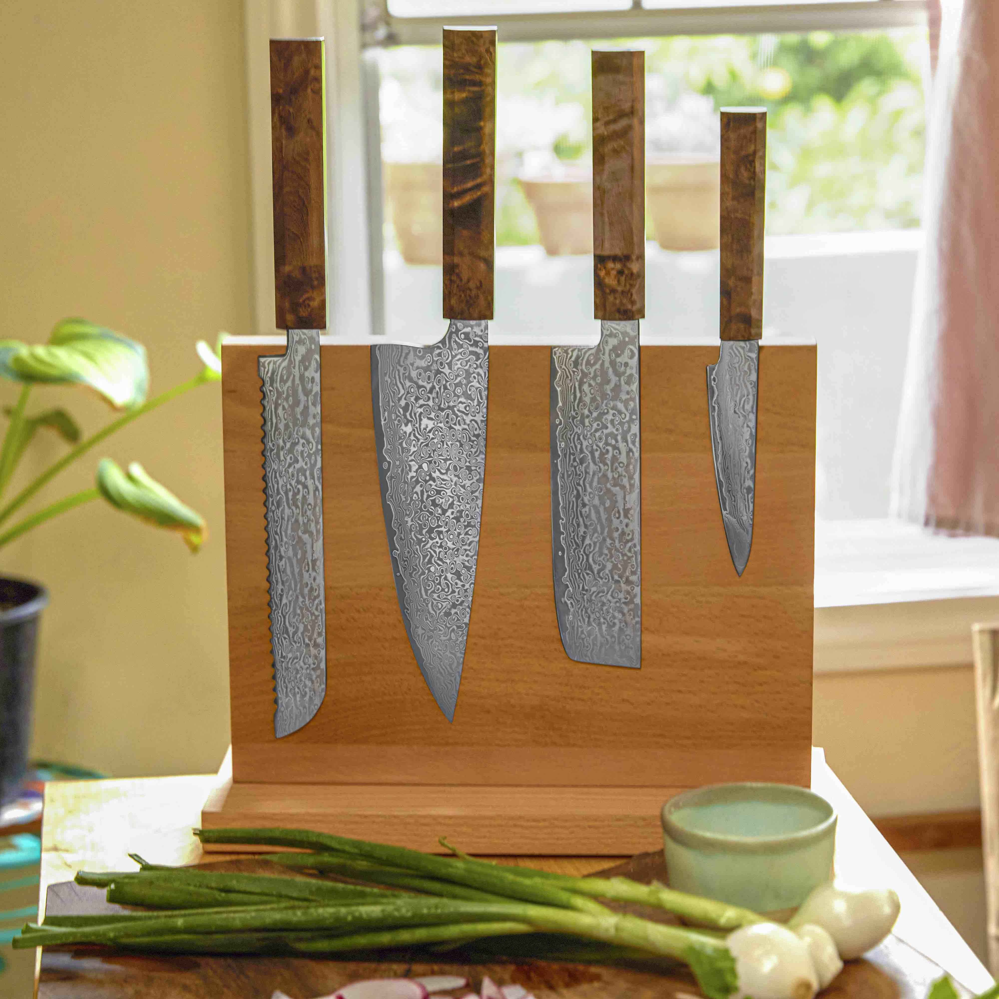 European Beech Wood Magnetic Knife Block - Image 6