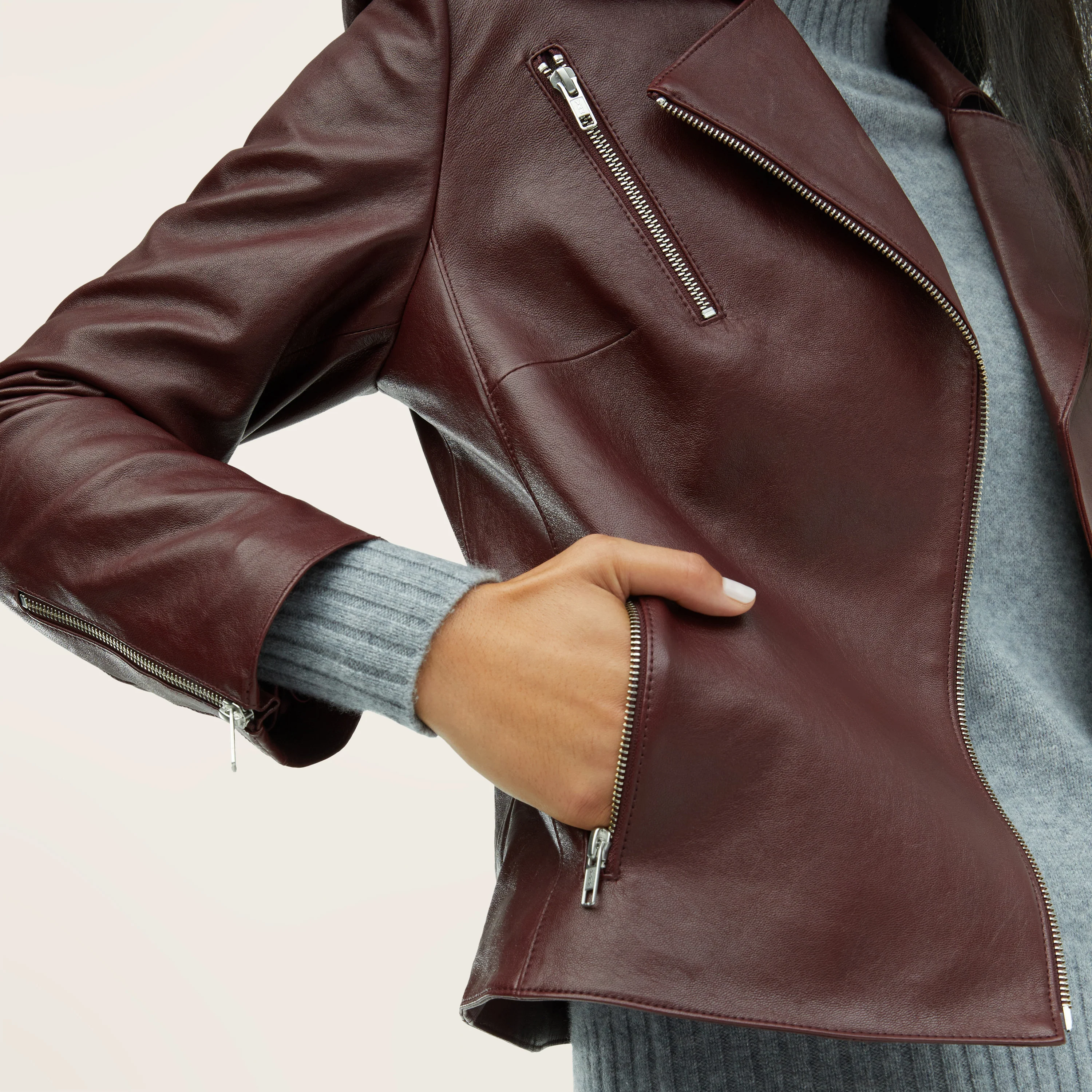 Lou Lightweight Lambskin Leather Jacket - Image 4