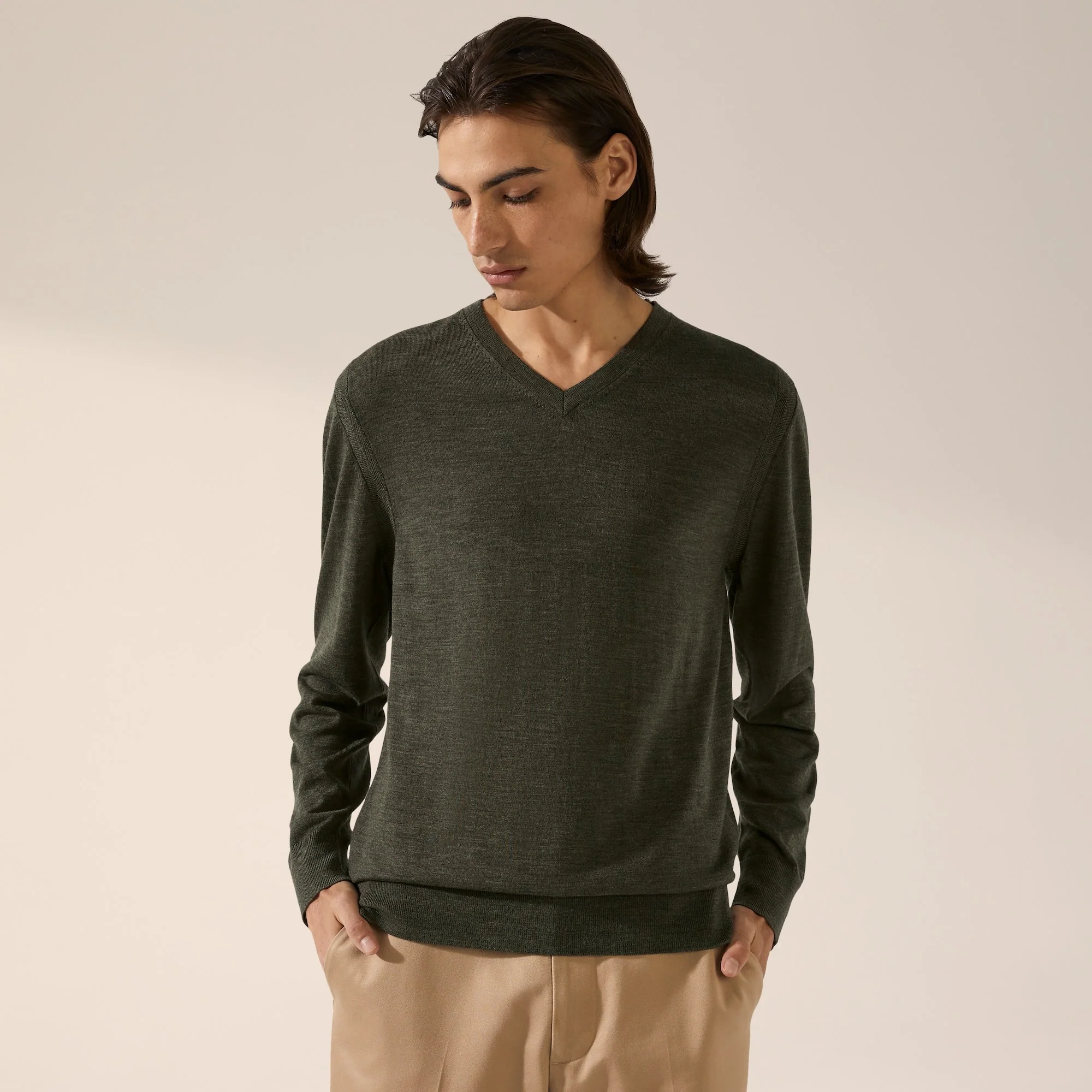Cole Merino Lightweight V-Neck Sweater - Image 19