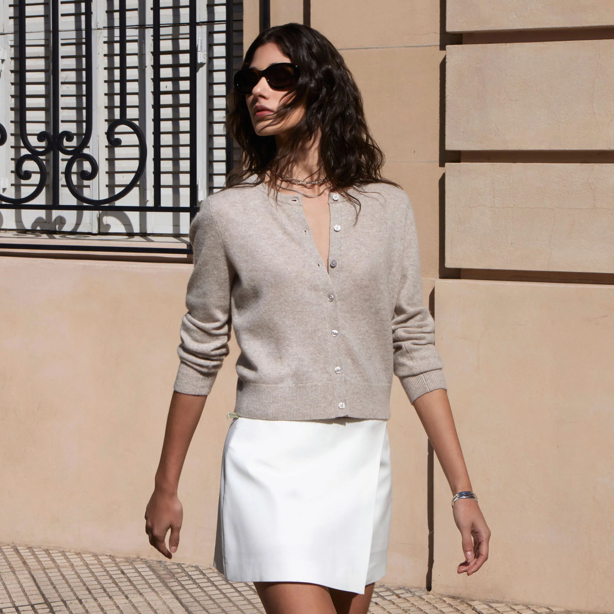 Sadie Cashmere Crew Cardigan - Image 12