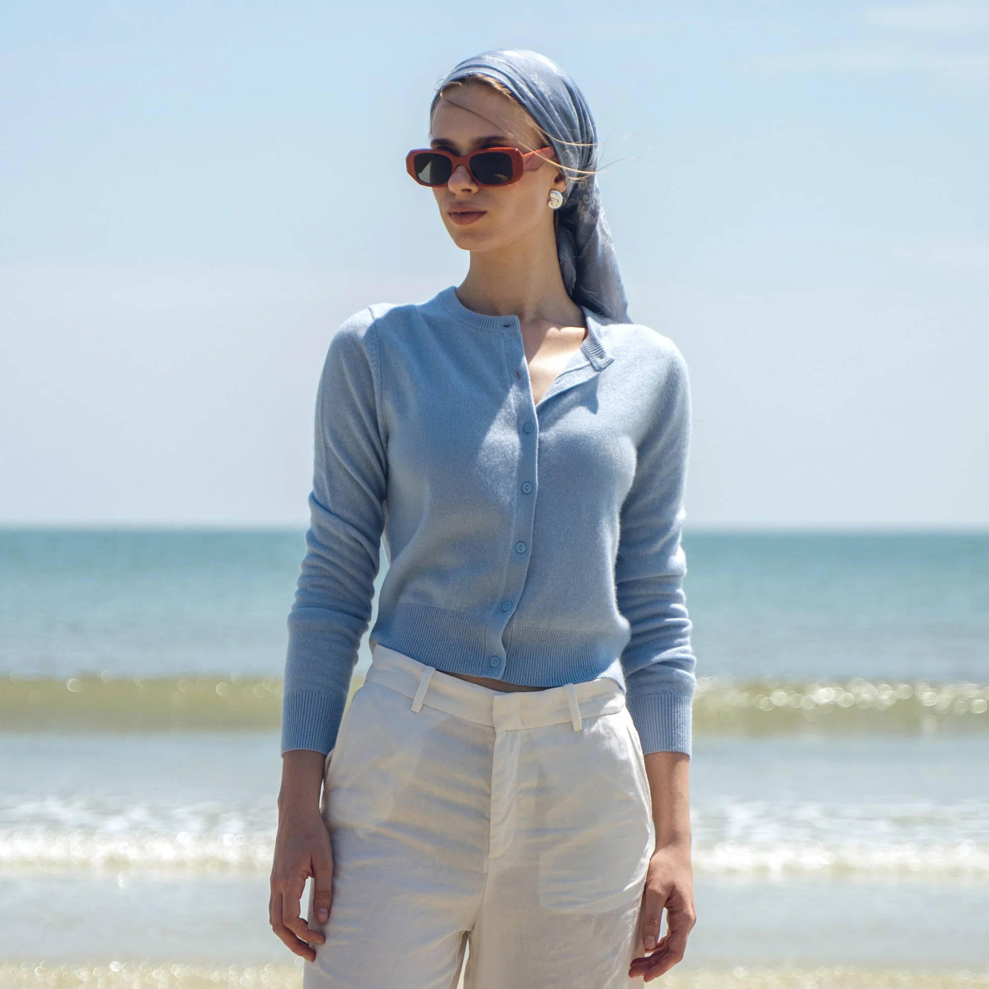 Sadie Cashmere Crew Cardigan - Image 19