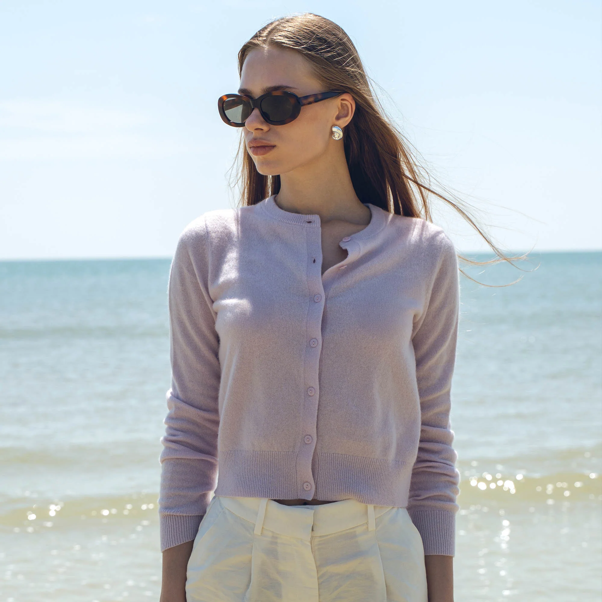 Sadie Cashmere Crew Cardigan - Image 25