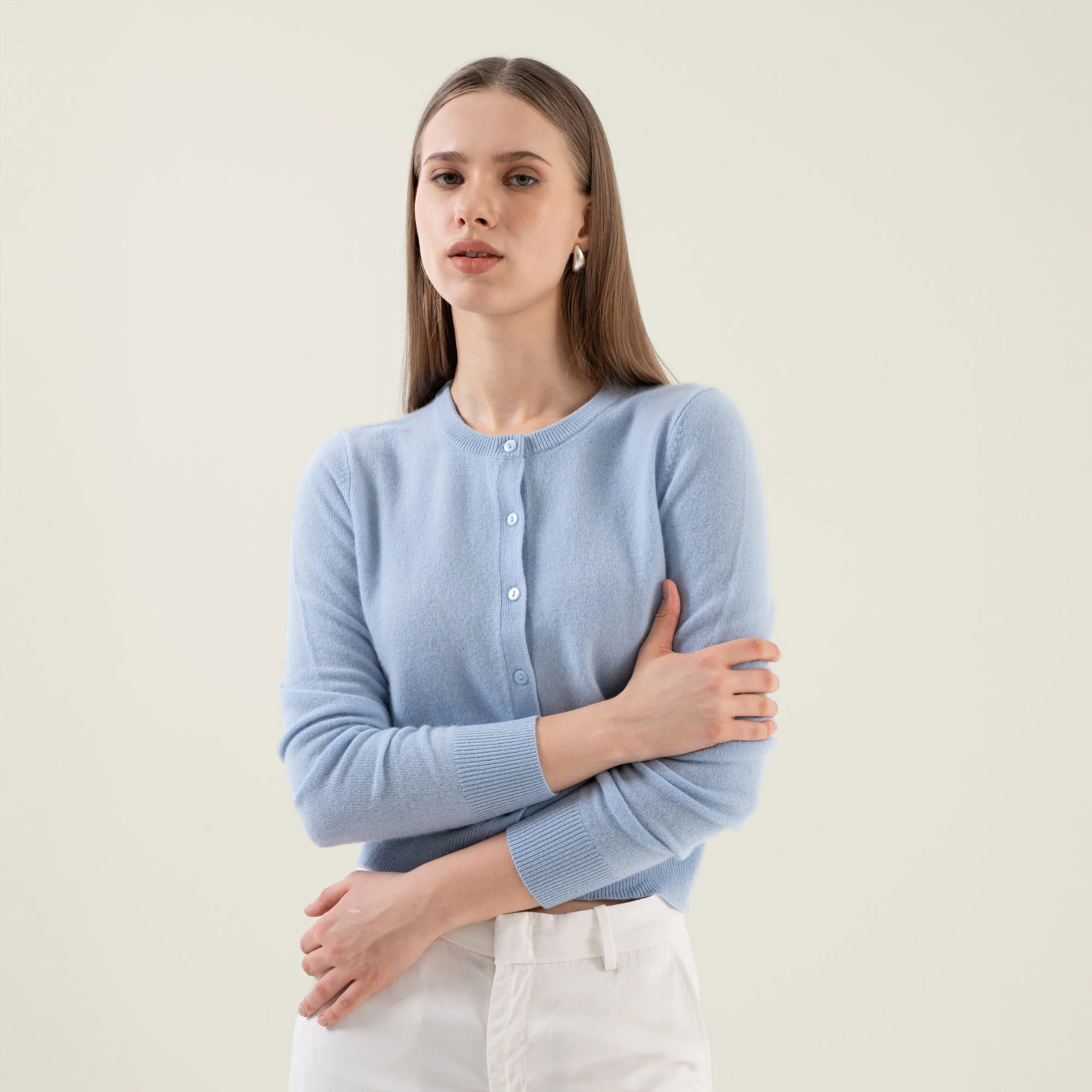 Sadie Cashmere Crew Cardigan - Image 29