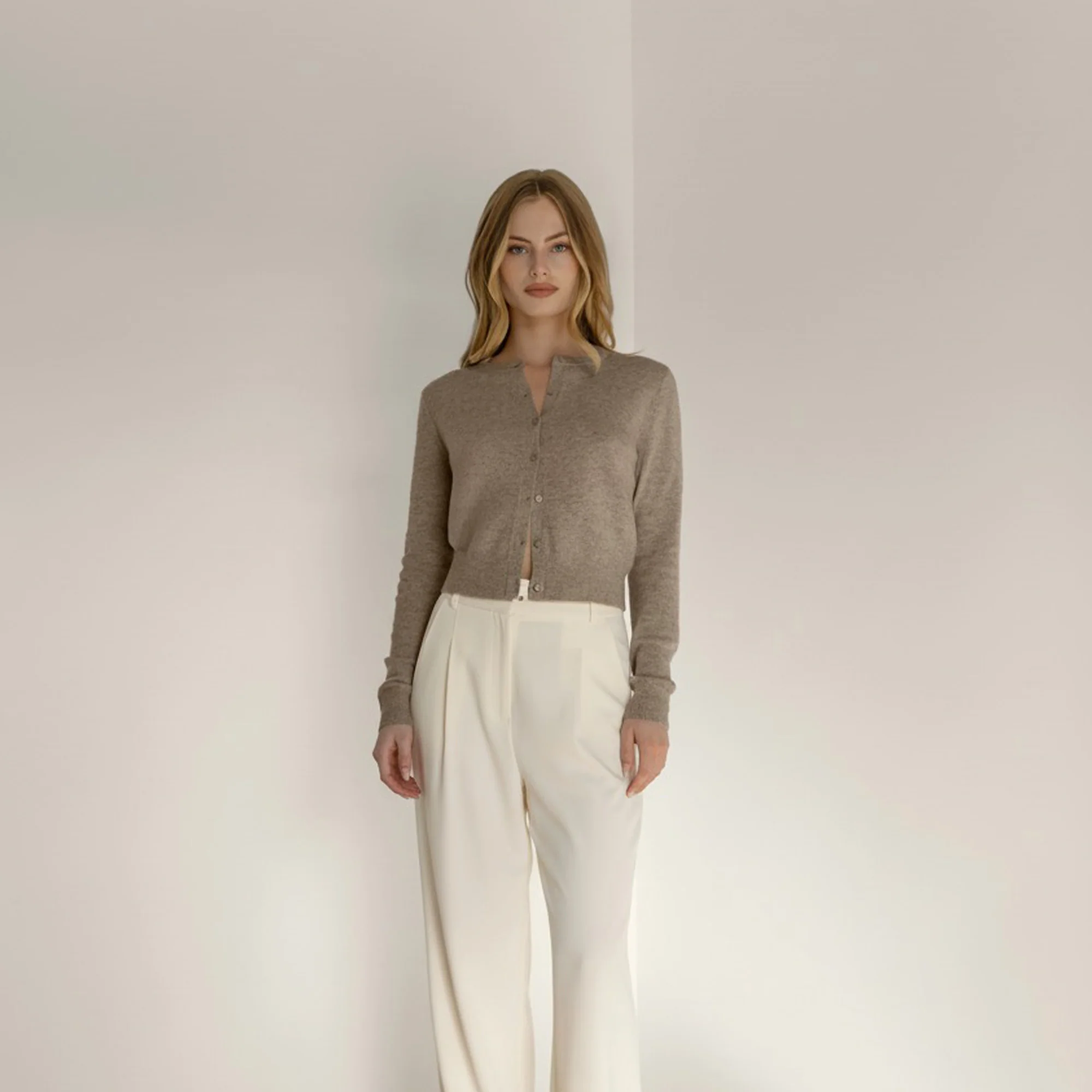 Sadie Cashmere Crew Cardigan - Image 30