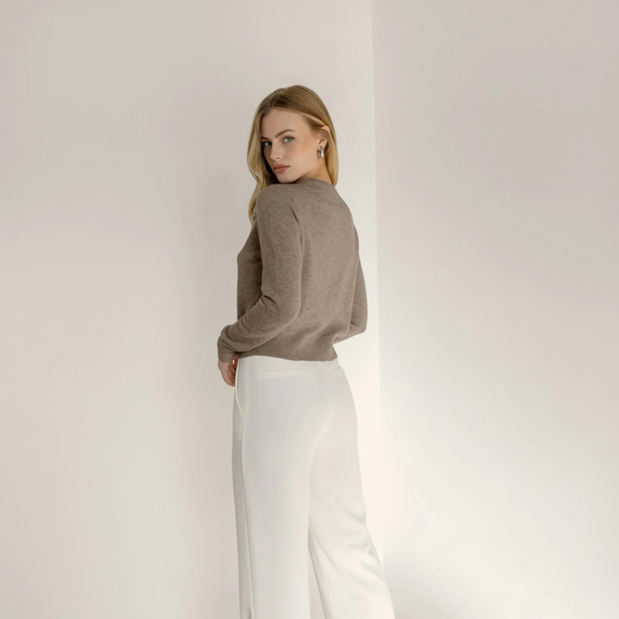 Sadie Cashmere Crew Cardigan - Image 32