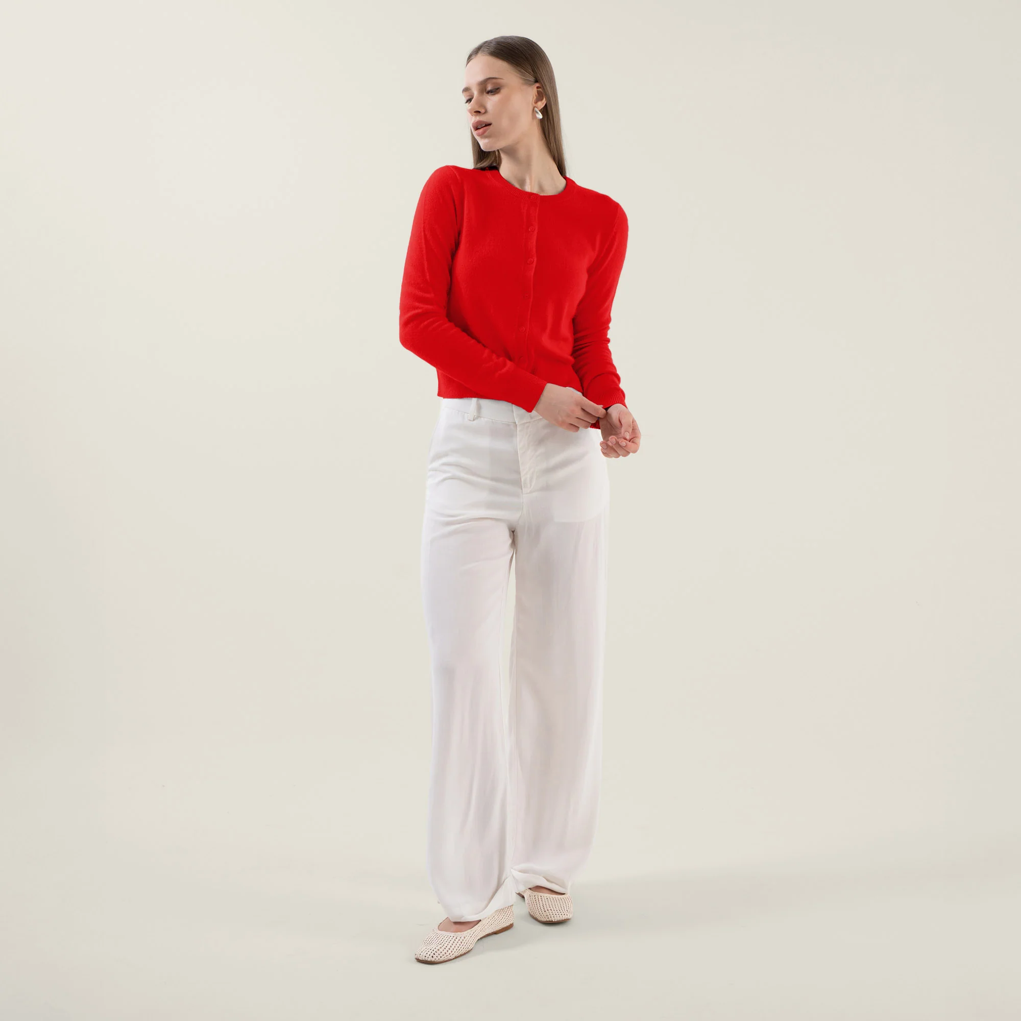 Sadie Cashmere Crew Cardigan - Image 34