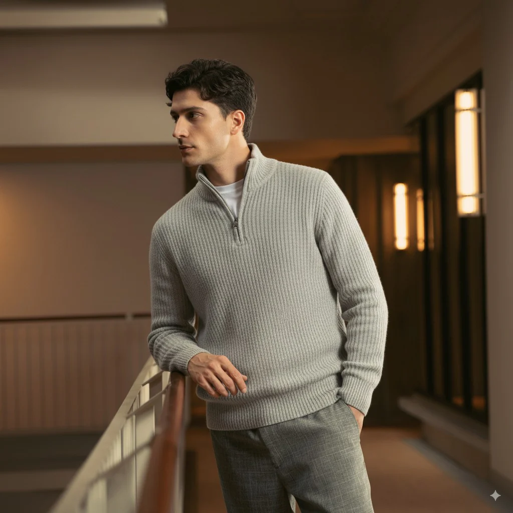Shane Cashmere Quarter Zip Pullover - Image 6