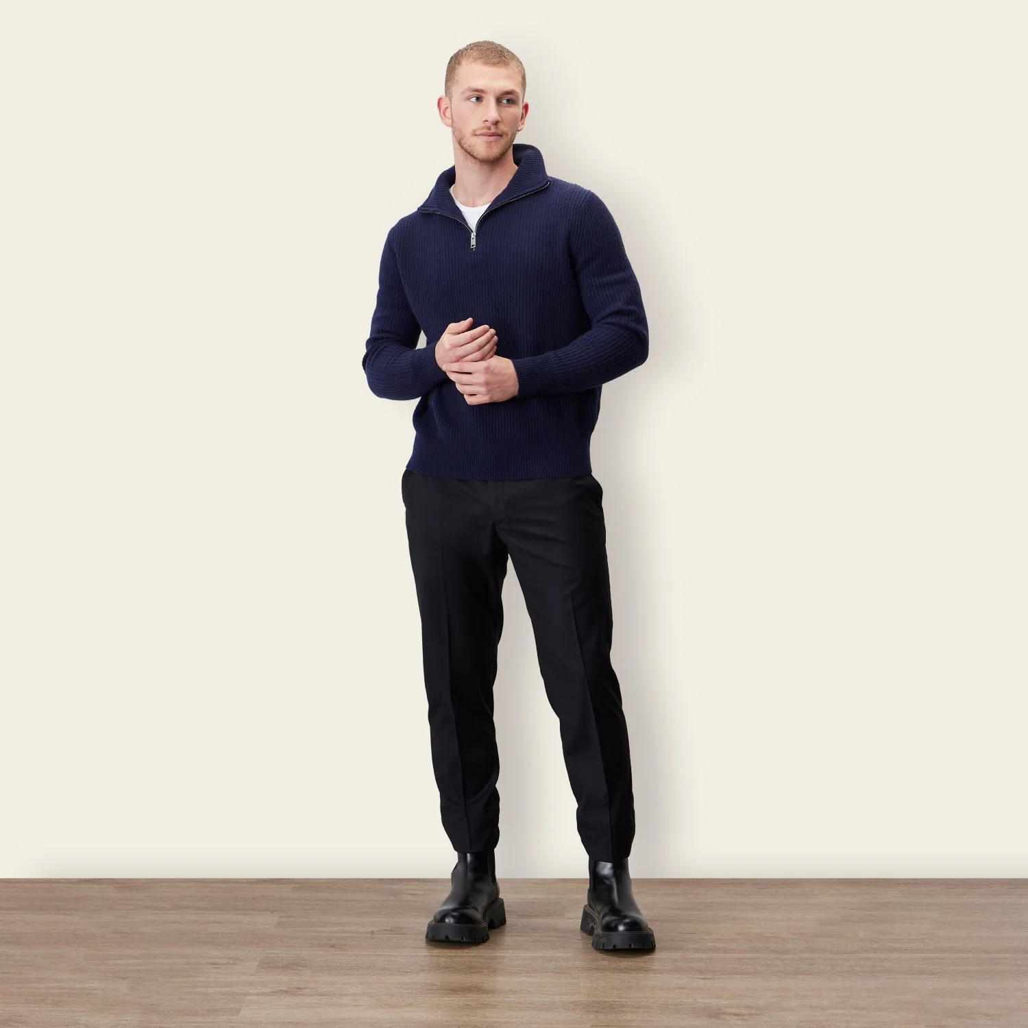 Shane Chunky Cashmere Quarter Zip Pullover - Image 19