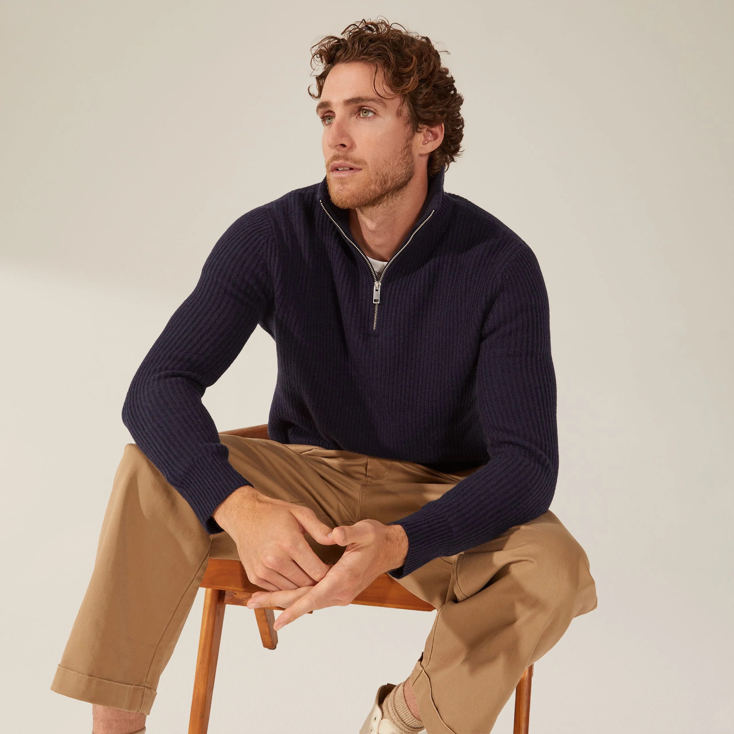 Shane Chunky Cashmere Quarter Zip Pullover - Image 3