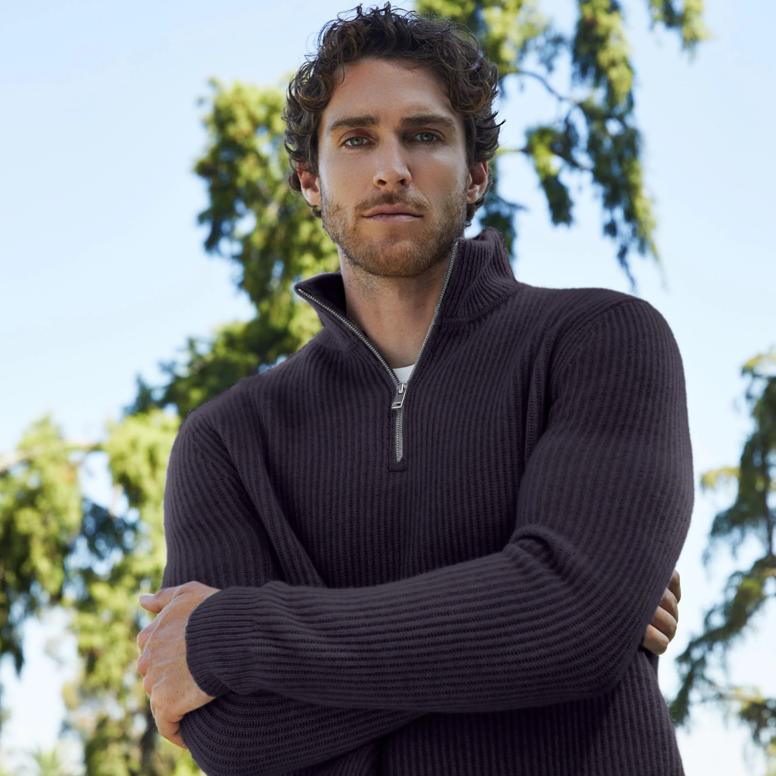 Shane Chunky Cashmere Quarter Zip Pullover - Image 4