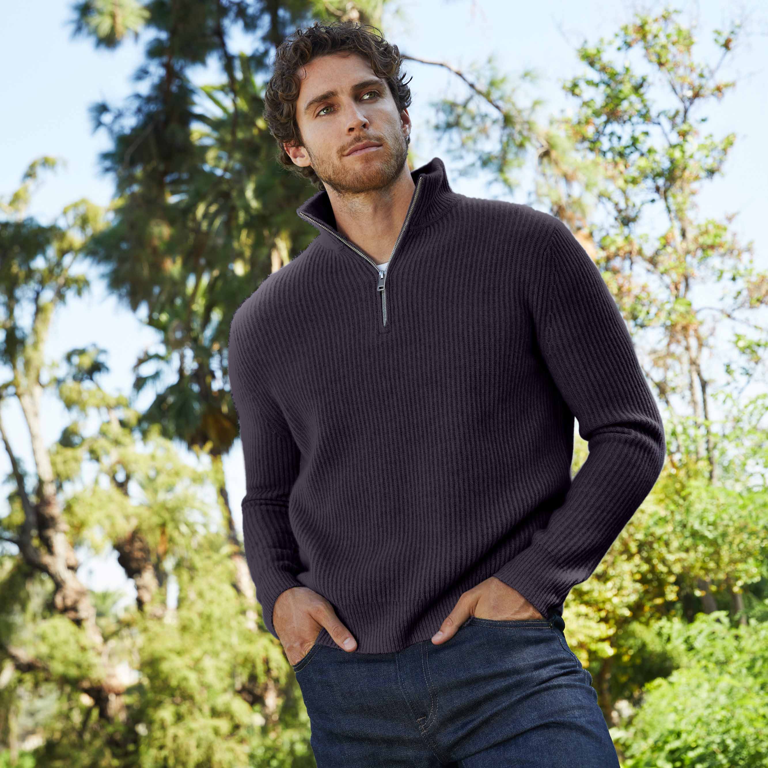 Shane Chunky Cashmere Quarter Zip Pullover - Image 8