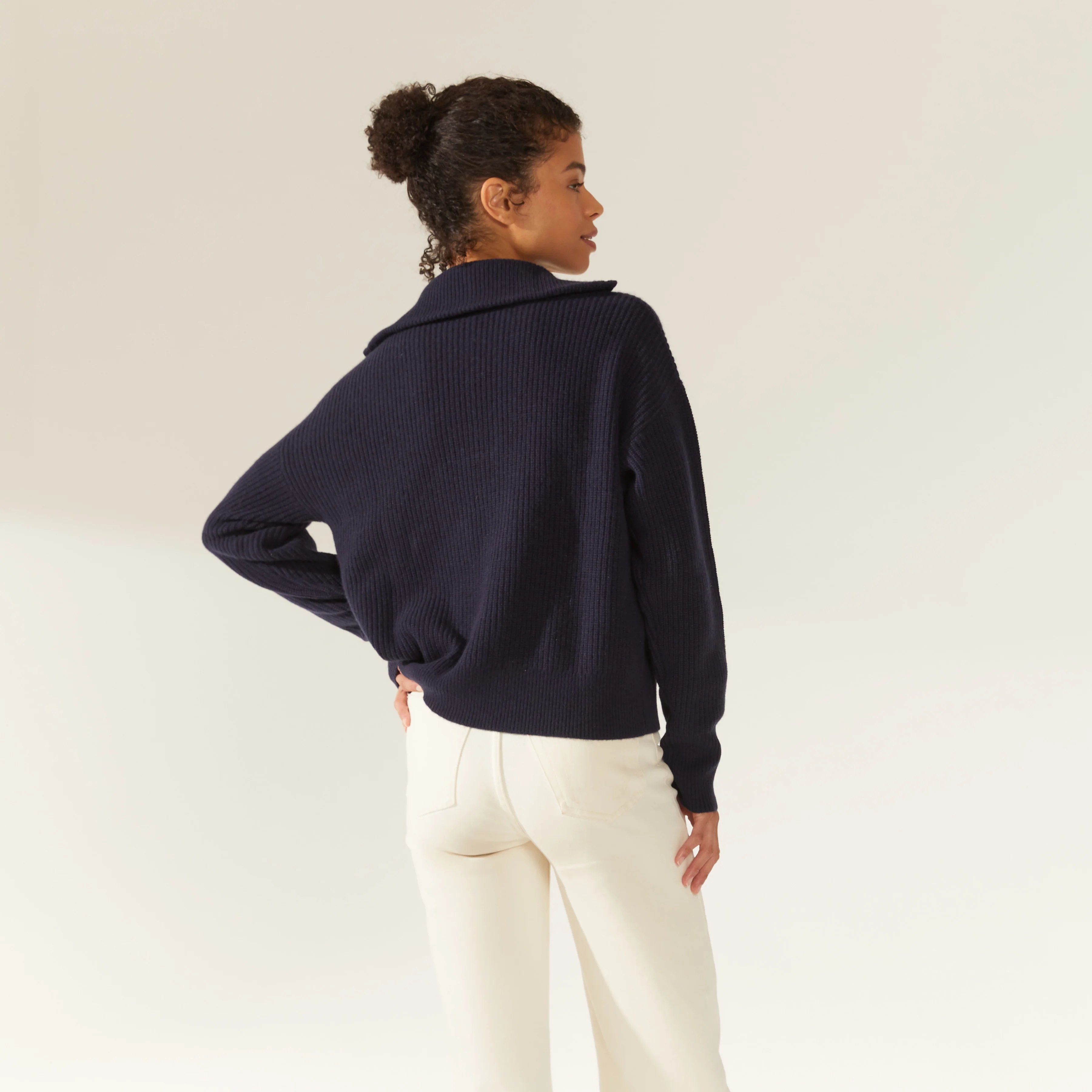 Sophia Chunky Cashmere Quarter Zip Pullover - Image 10