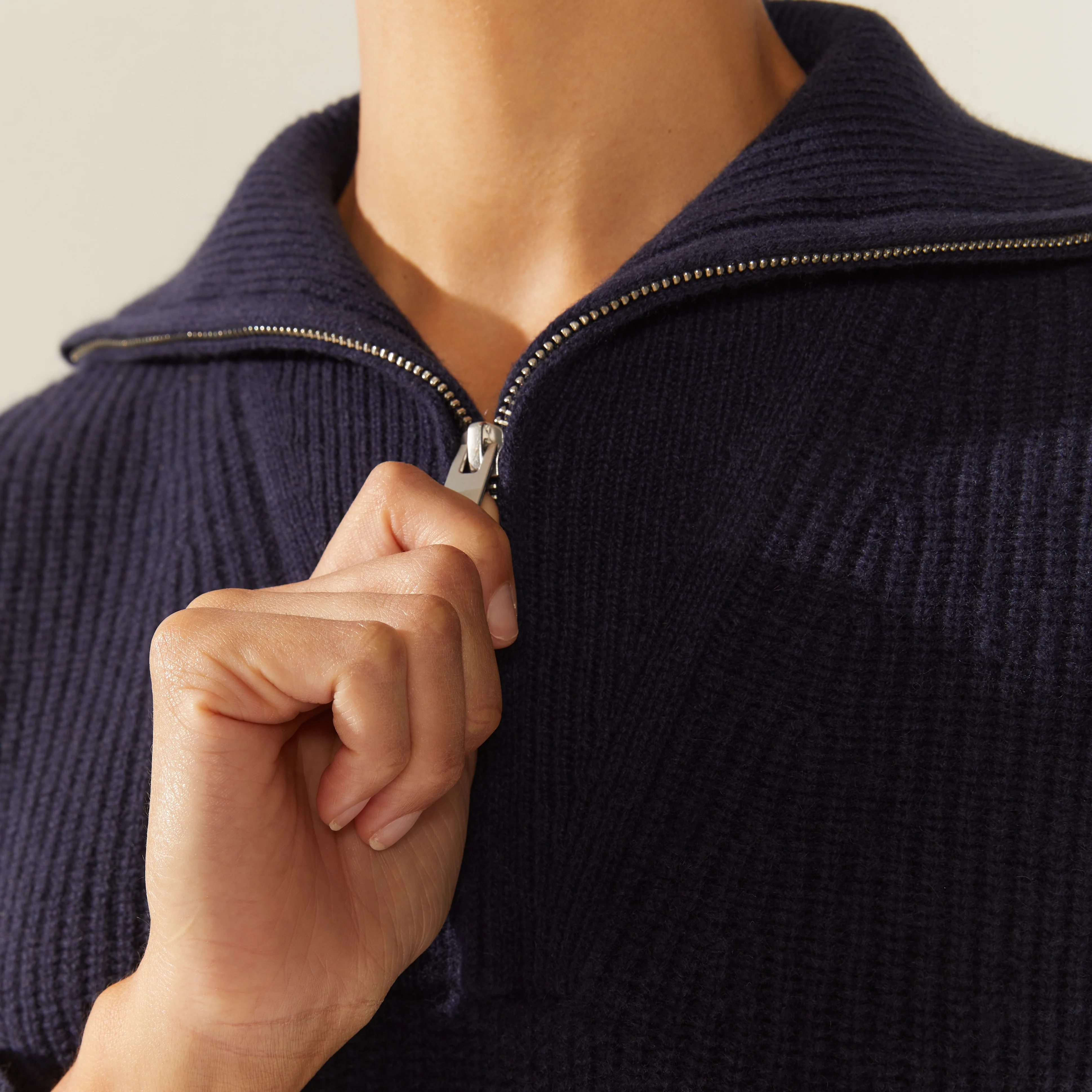 Sophia Chunky Cashmere Quarter Zip Pullover - Image 11