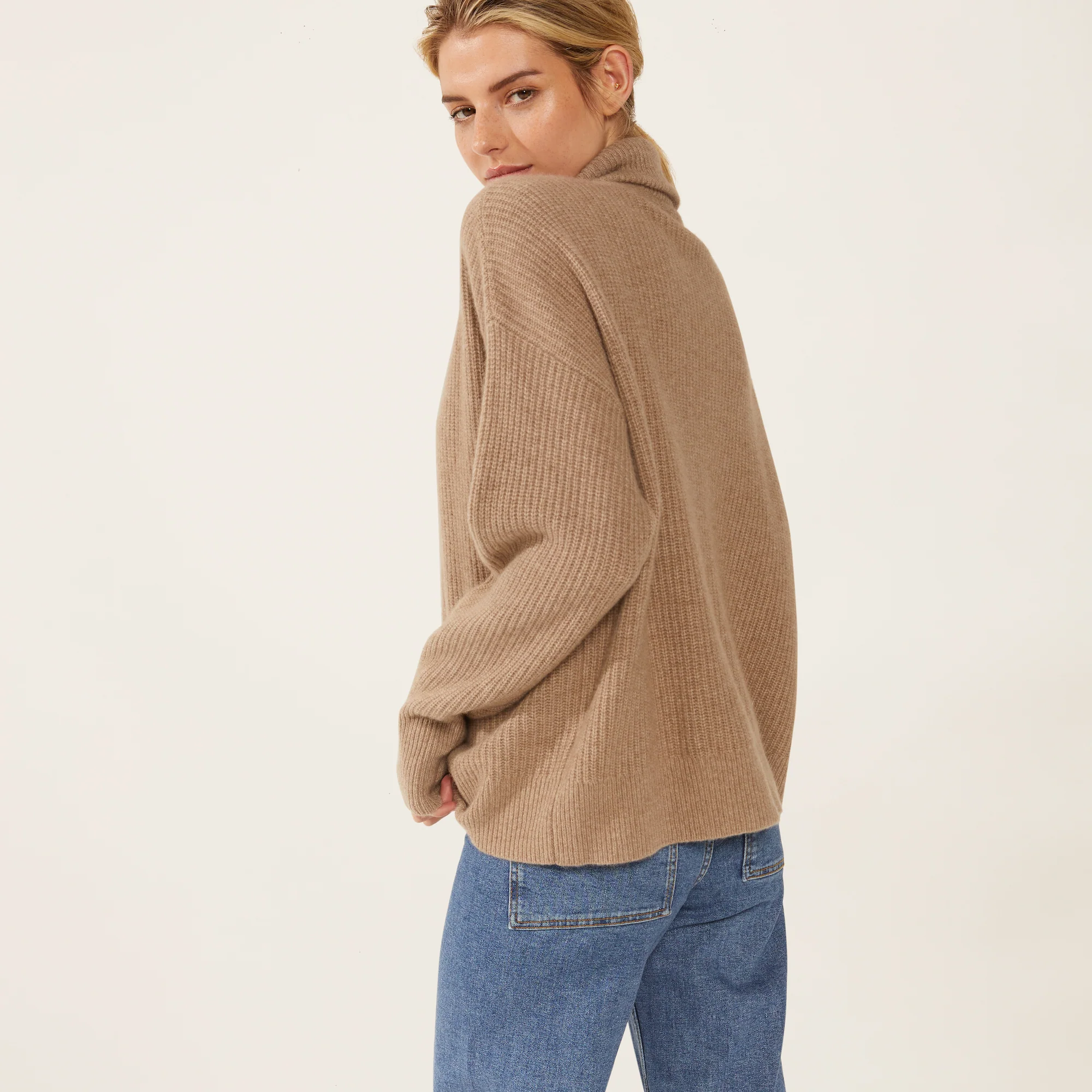 Sophia Chunky Cashmere Quarter Zip Pullover - Image 18