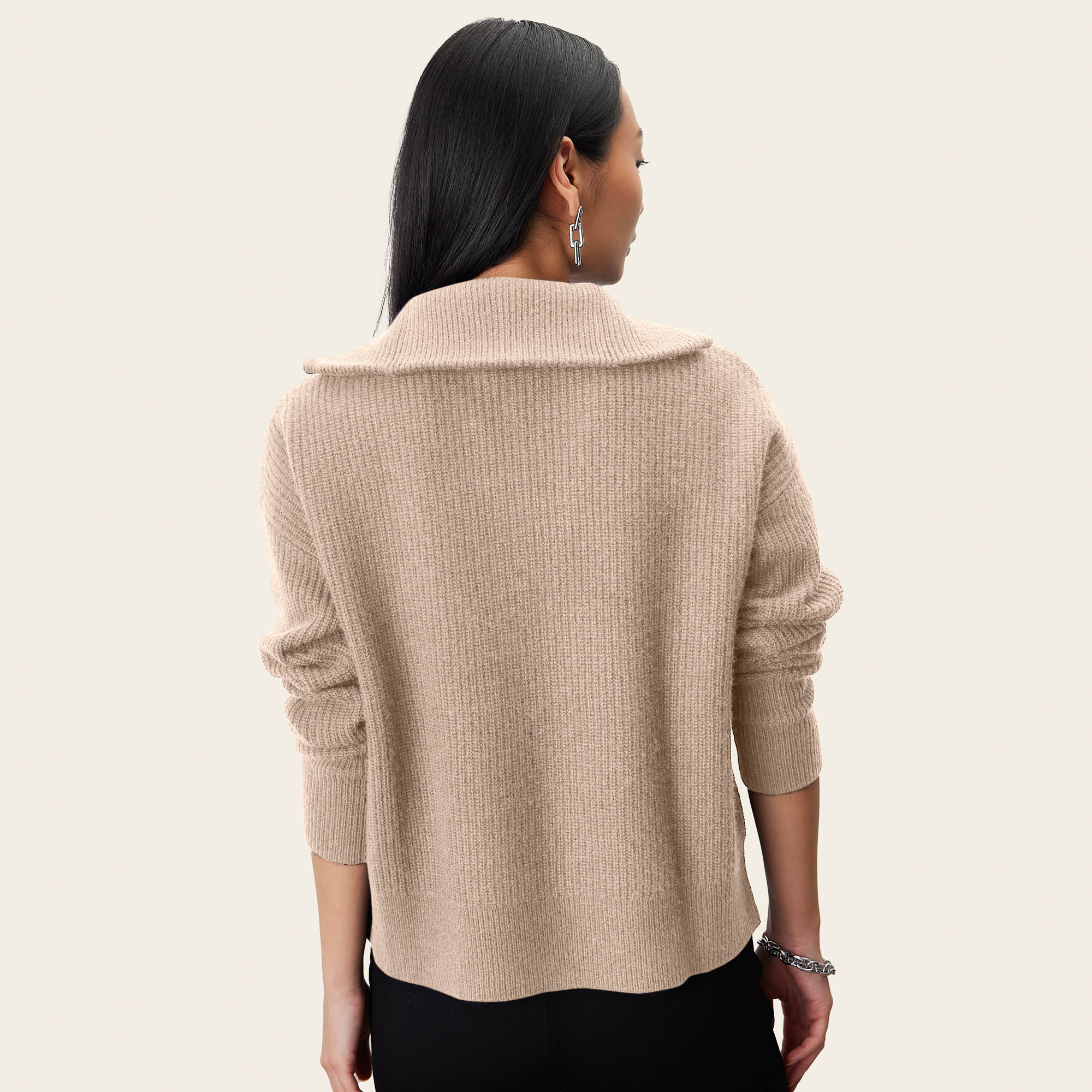 Sophia Chunky Cashmere Quarter Zip Pullover - Image 32