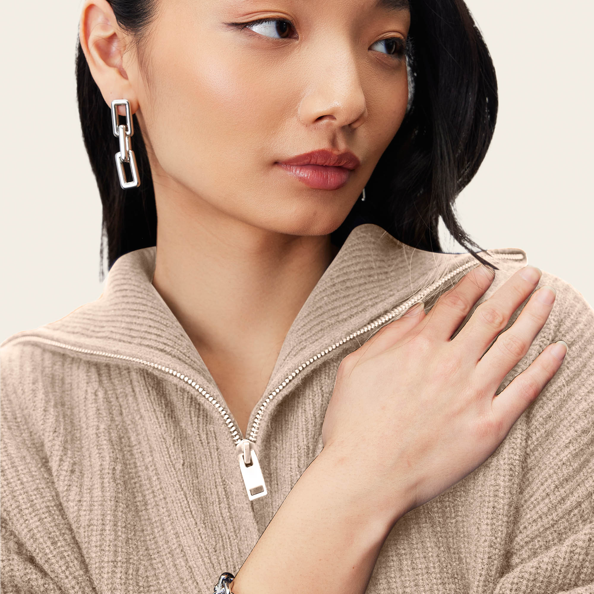 Sophia Chunky Cashmere Quarter Zip Pullover - Image 33