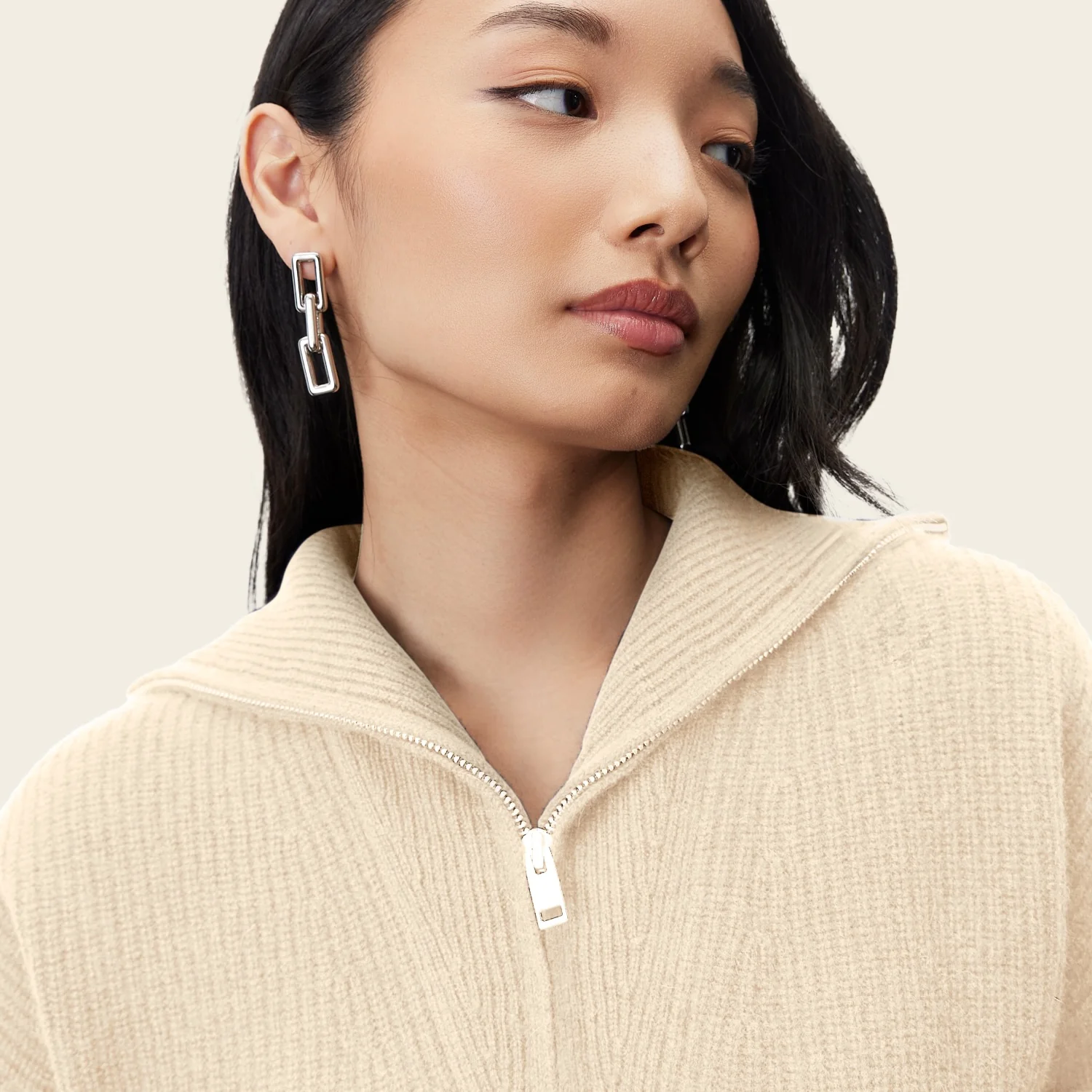 Sophia Chunky Cashmere Quarter Zip Pullover - Image 34