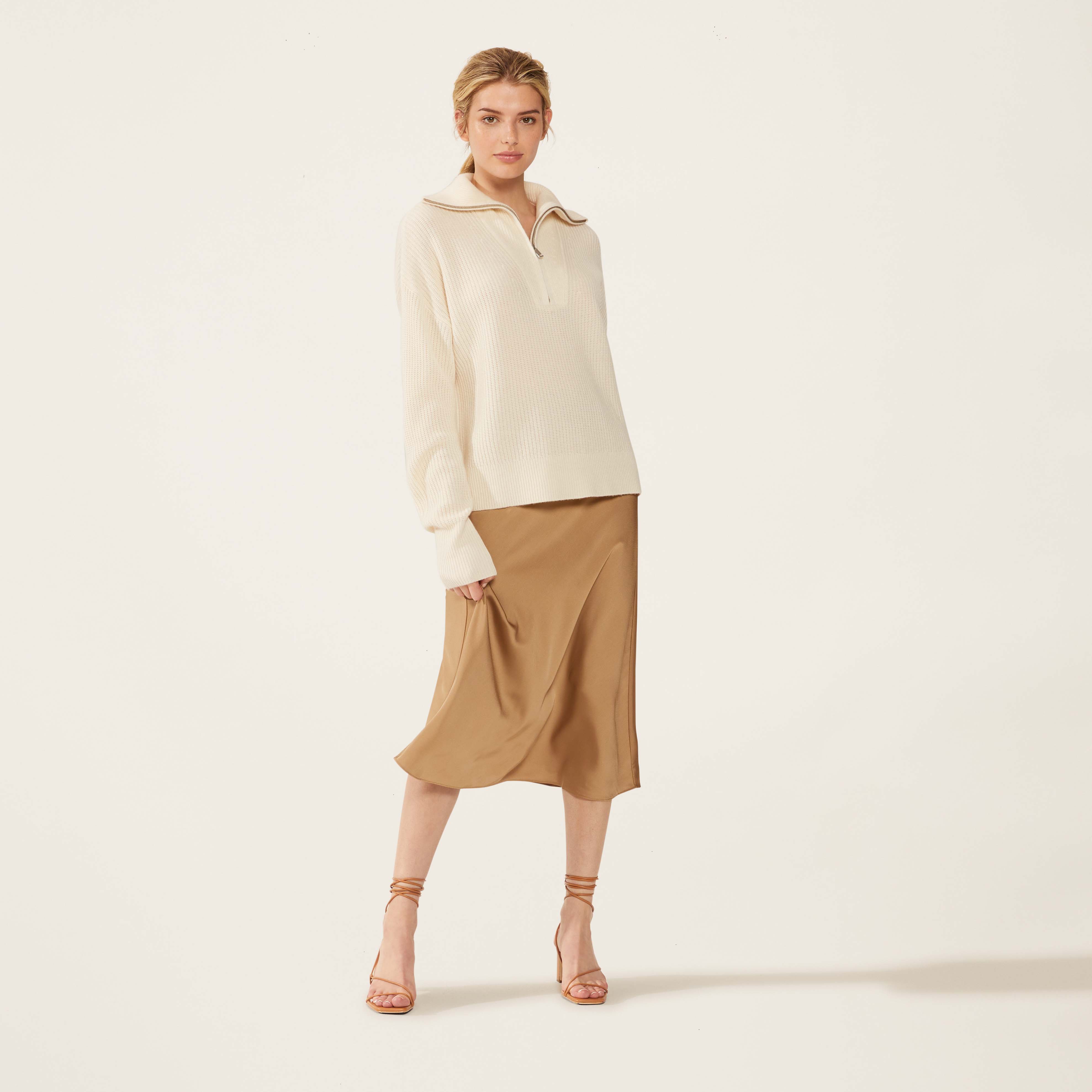 Sophia Chunky Cashmere Quarter Zip Pullover - Image 48