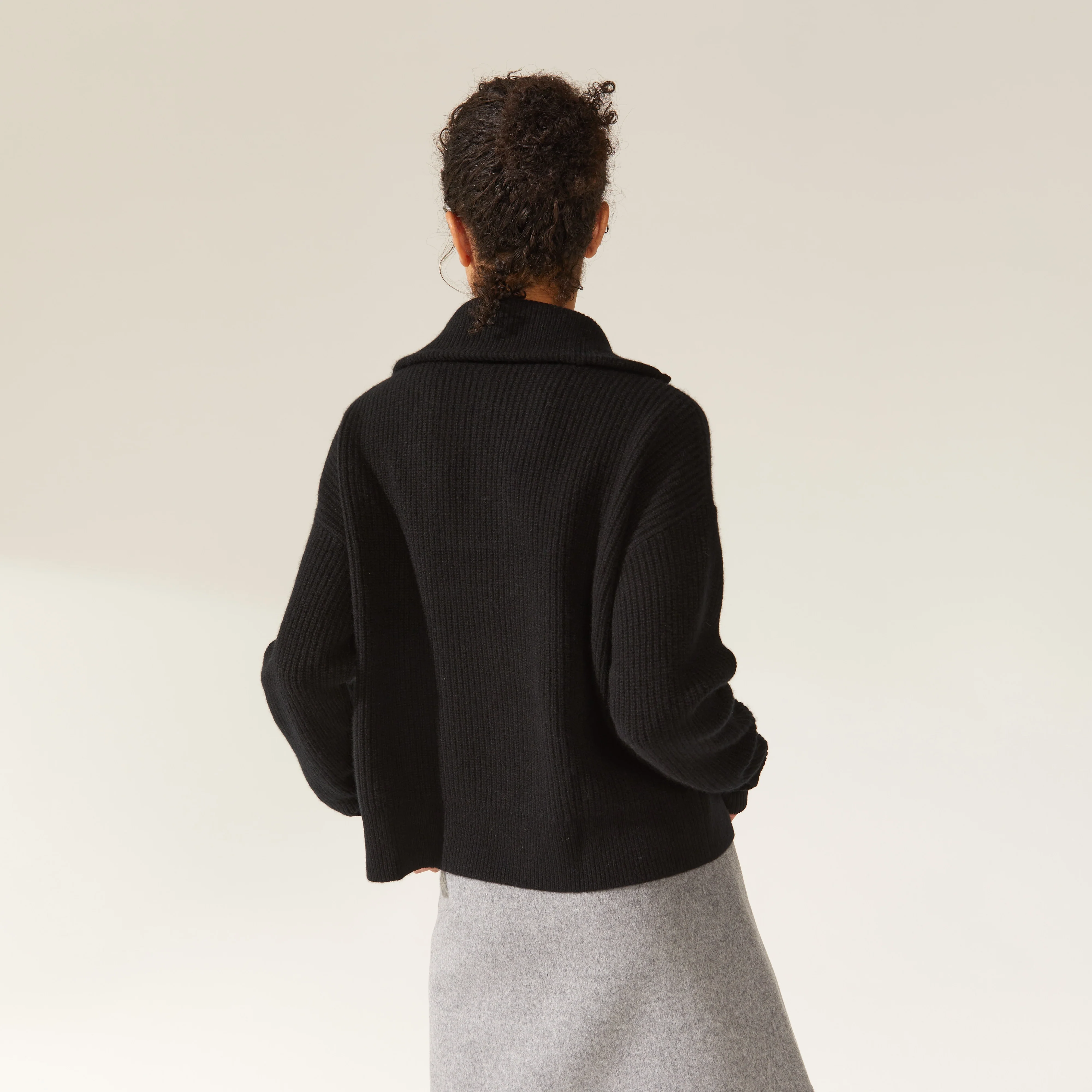 Sophia Chunky Cashmere Quarter Zip Pullover - Image 6