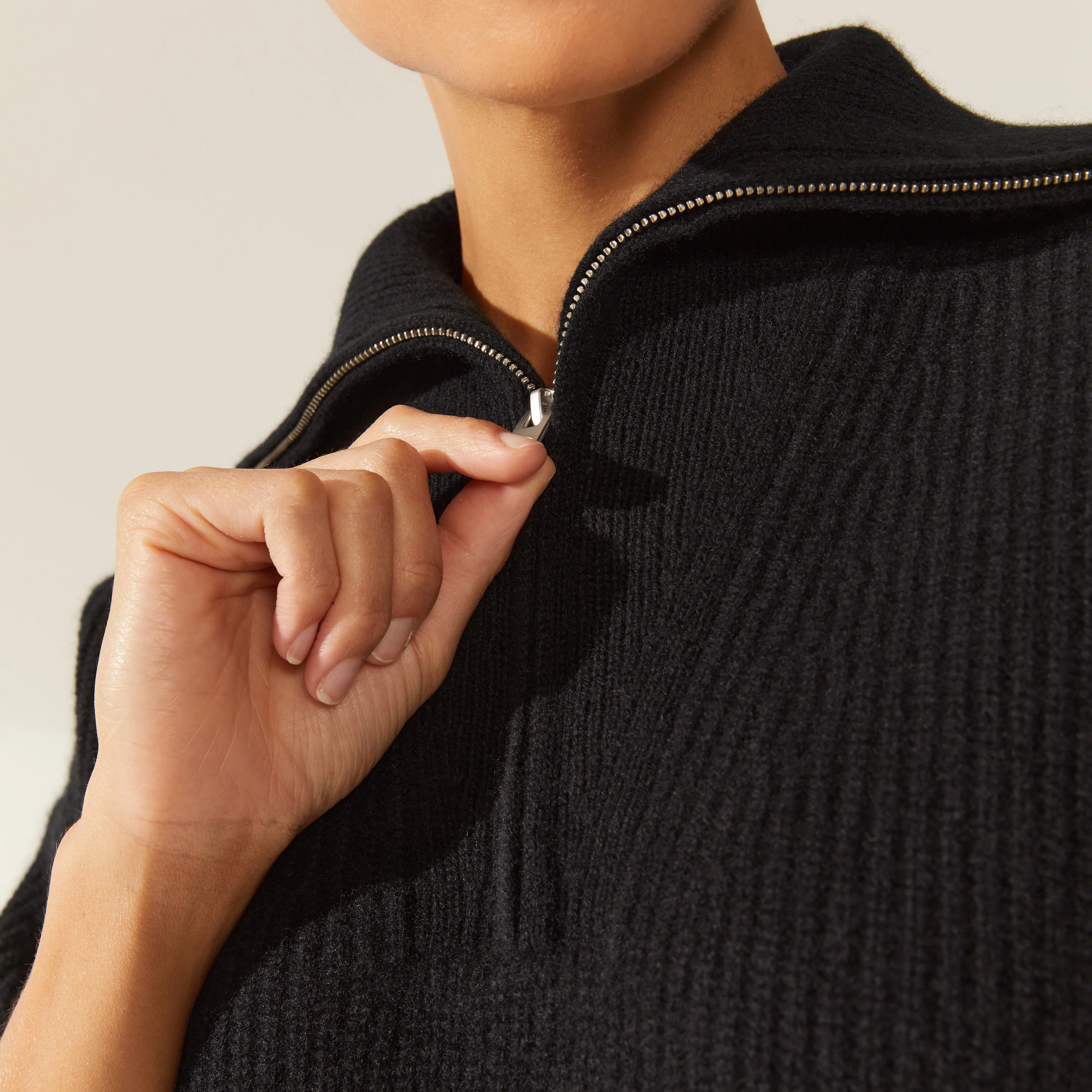 Sophia Chunky Cashmere Quarter Zip Pullover - Image 7