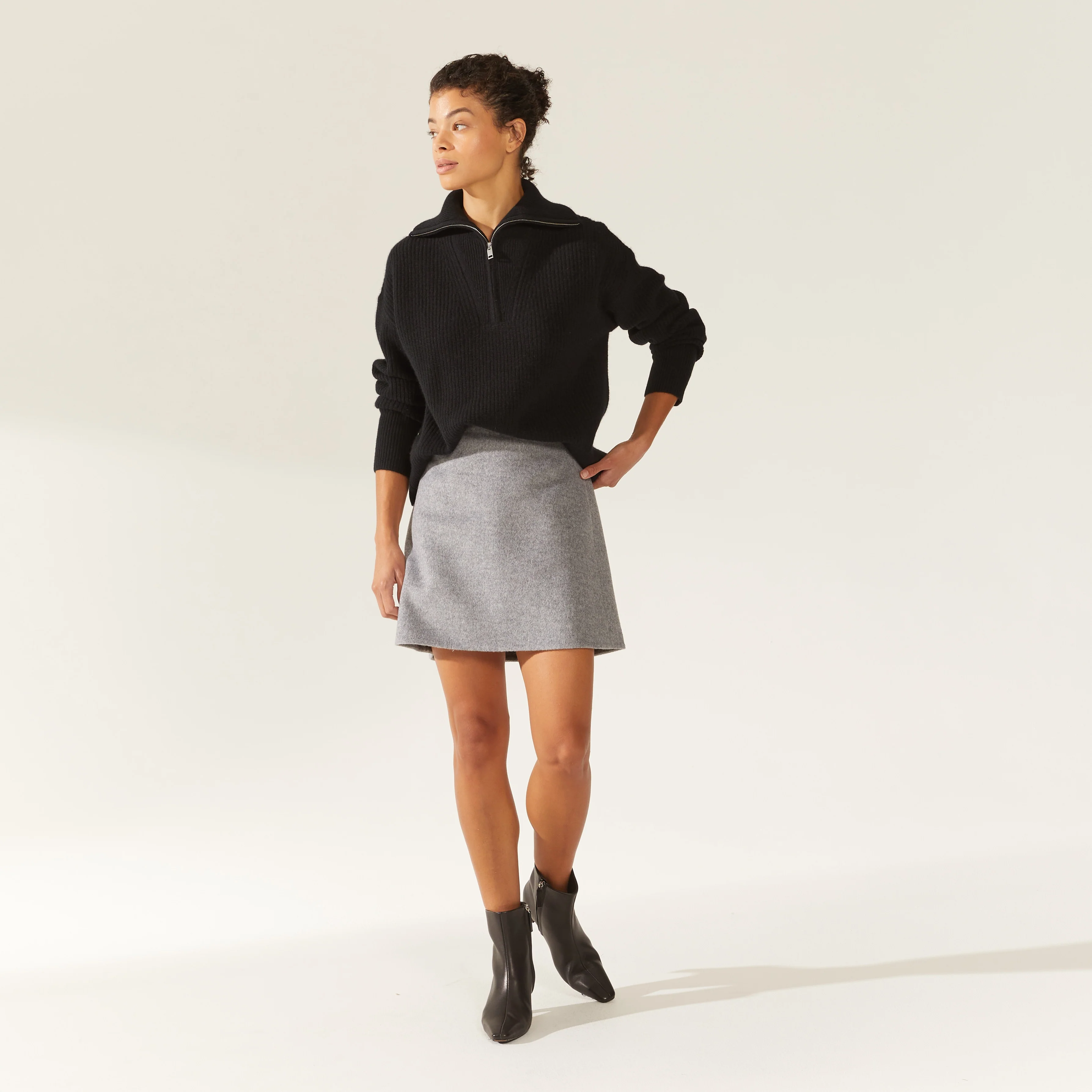 Sophia Chunky Cashmere Quarter Zip Pullover - Image 8