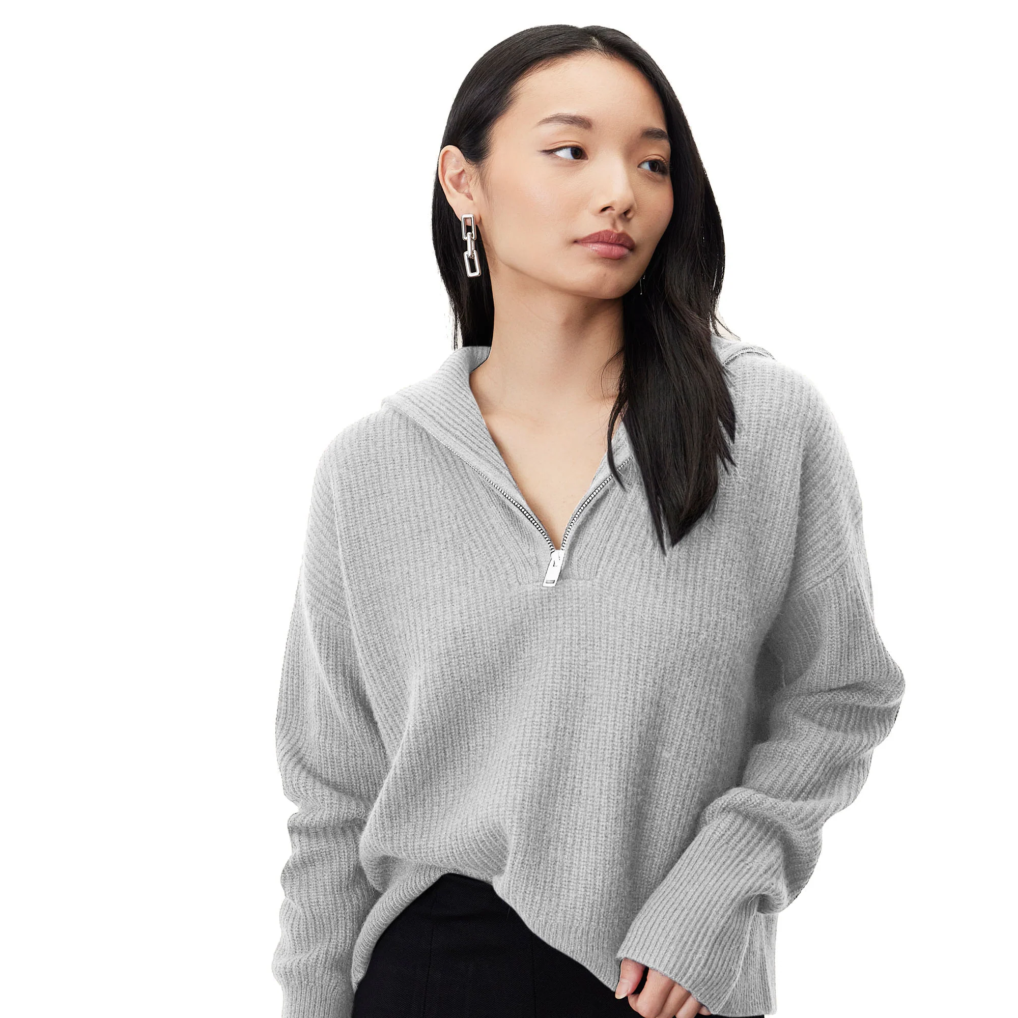 Sophia Chunky Cashmere Quarter Zip Pullover - Image 27